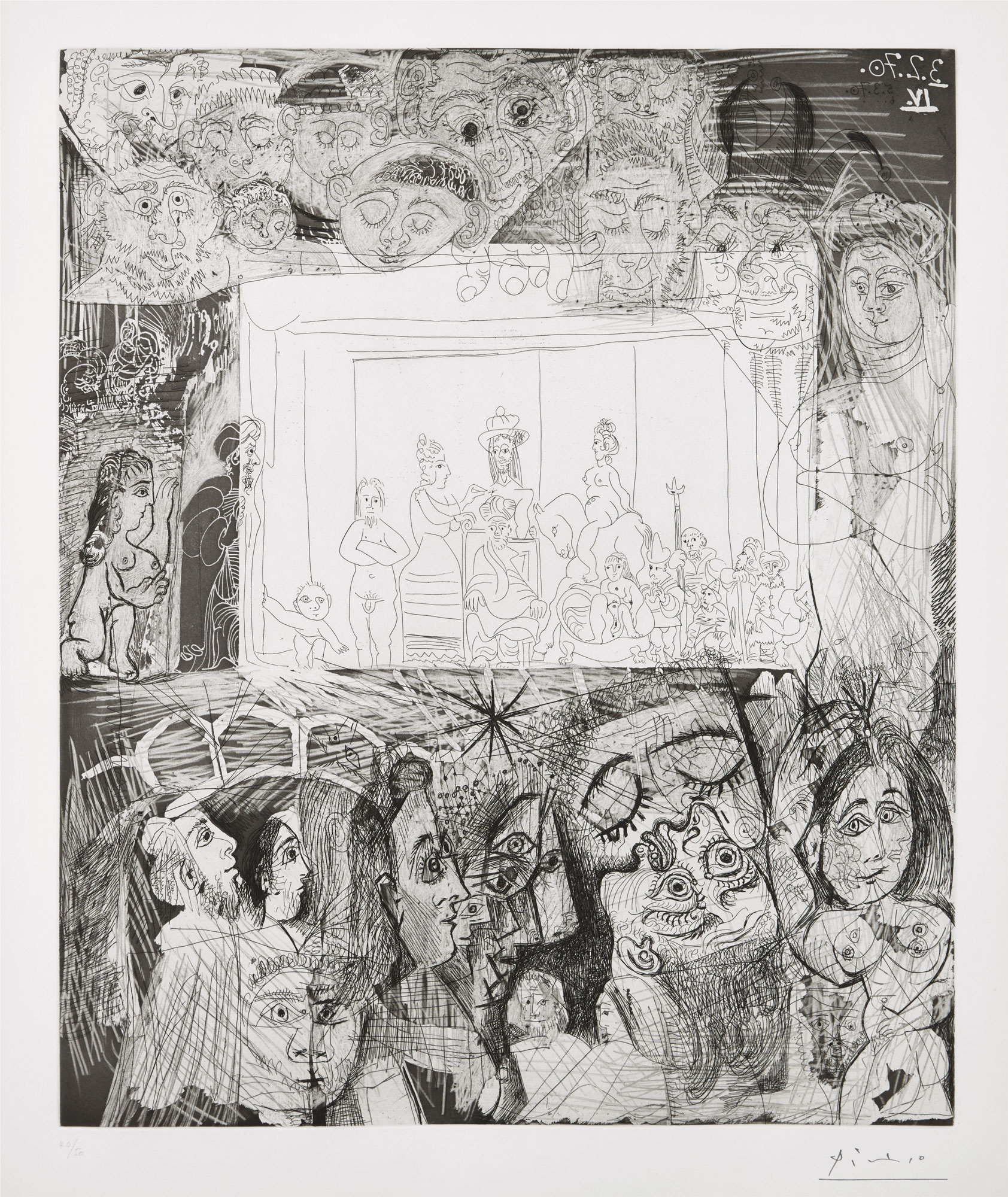 <p><strong>PABLO PICASSO</strong> <em>Ecce Homo, d'apres Rembrandt (Behold the Man, After Rembrandt), plate 10 from 156 series</em>, 1970</p>