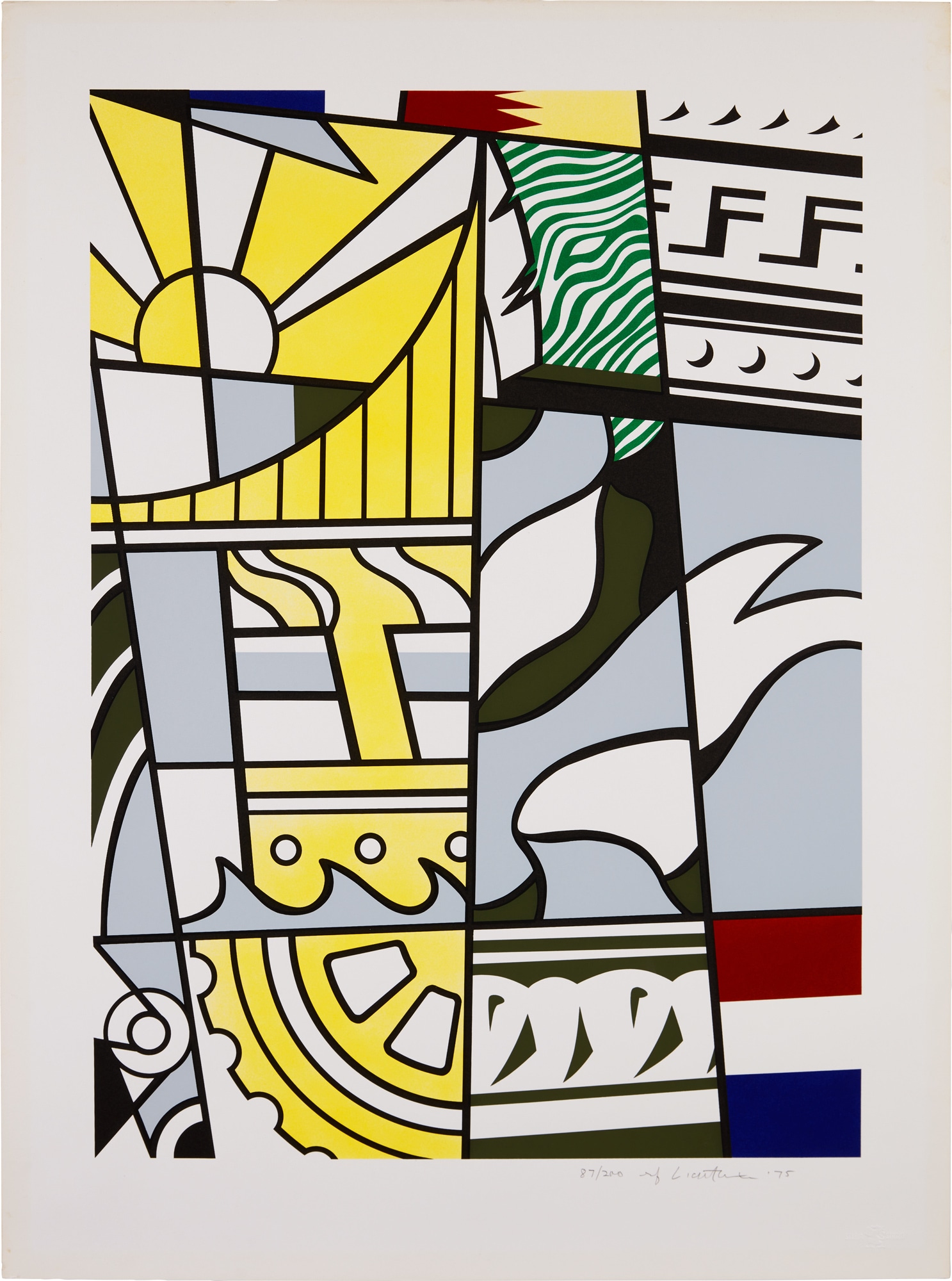 <p><strong>ROY LICHTENSTEIN</strong><em> Bicentennial Print, from America: The Third Century,</em> 1975</p>