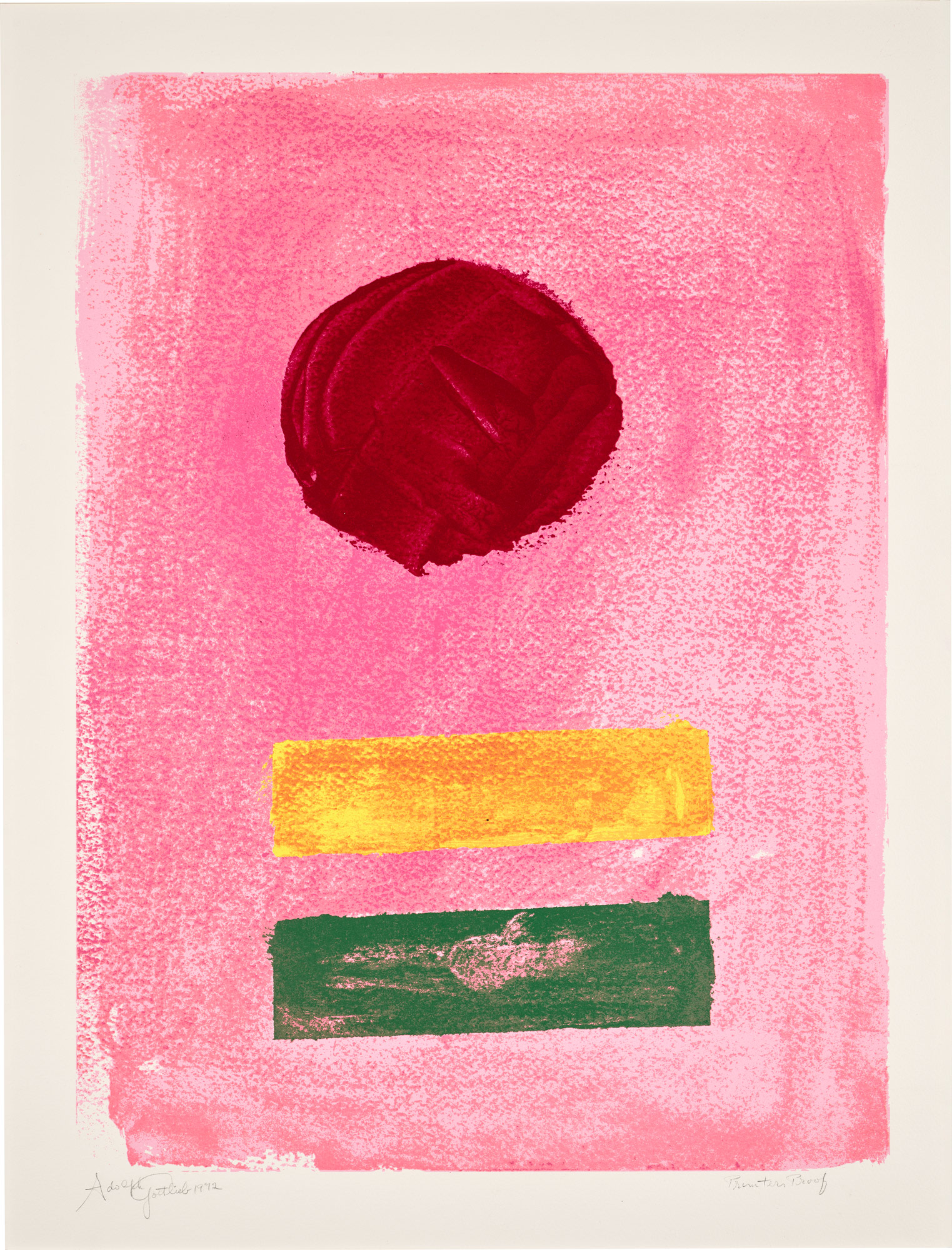 <p><strong>ADOLPH GOTTLIEB</strong> <em>Pink Ground,</em> 1972</p>