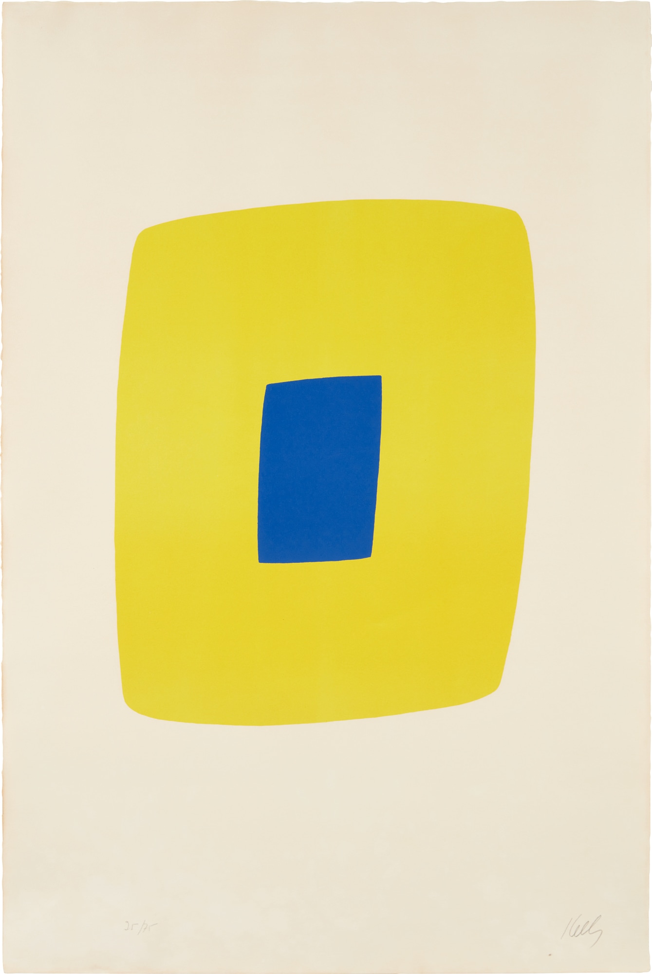 <p><strong>ELLSWORTH KELLY</strong> <em>Yellow with Dark Blue, from the Suite of Twenty-Seven Color Lithographs</em>, 1964-65</p>