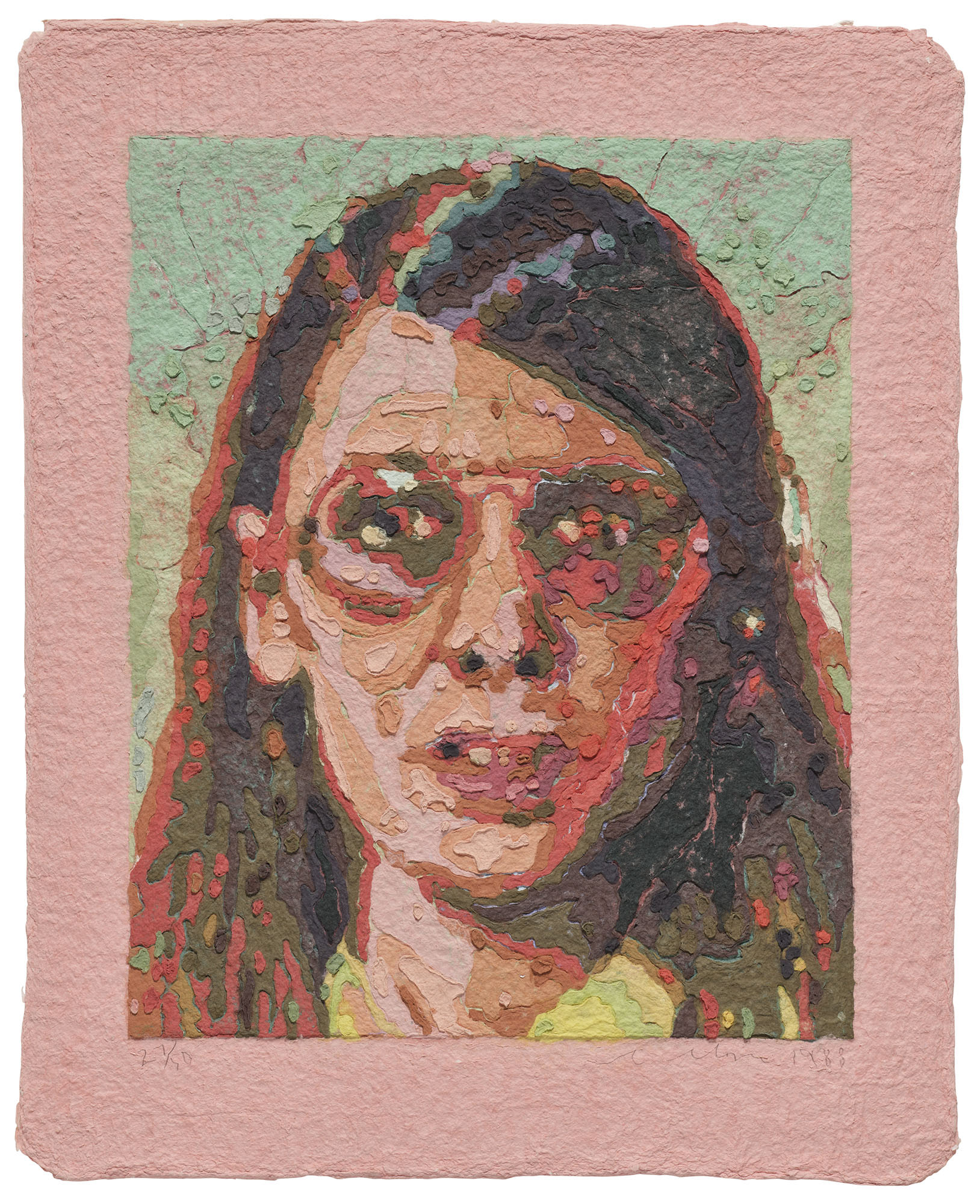 <p><strong>CHUCK CLOSE</strong> <em>Susan,</em> 1988</p>
