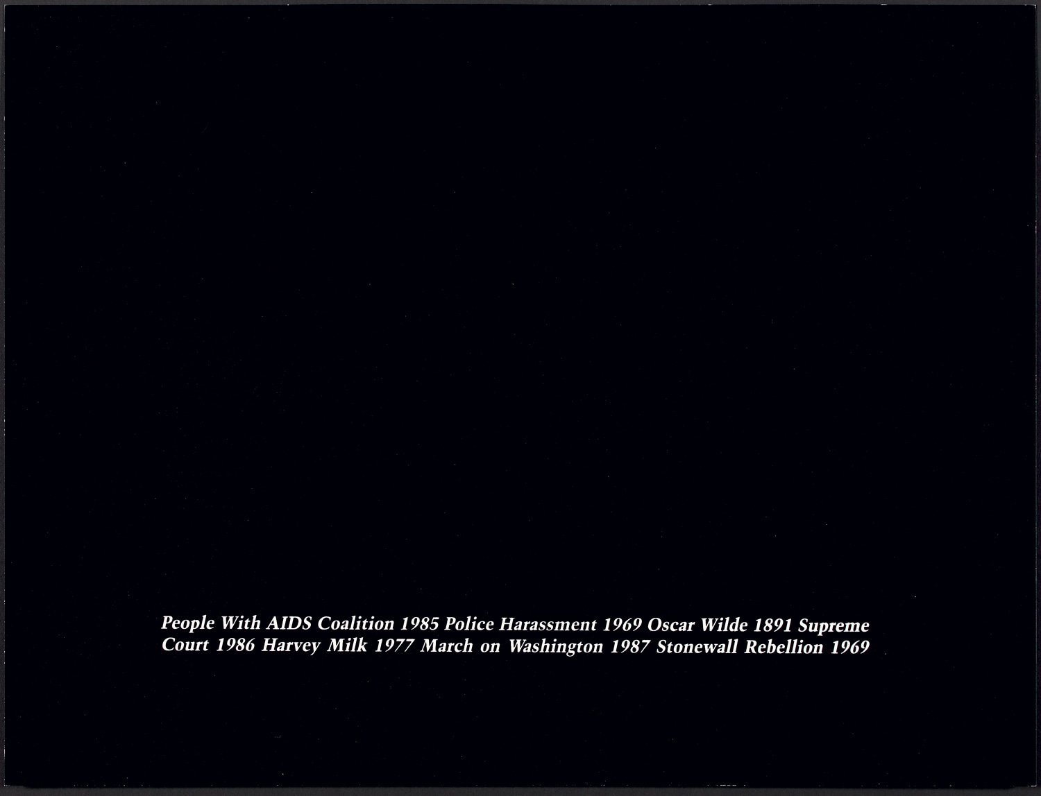 <p><strong>FELIX GONZALEZ-TORRES</strong><strong> </strong><em>Untitled (Billboard project)</em>, 1989</p>
