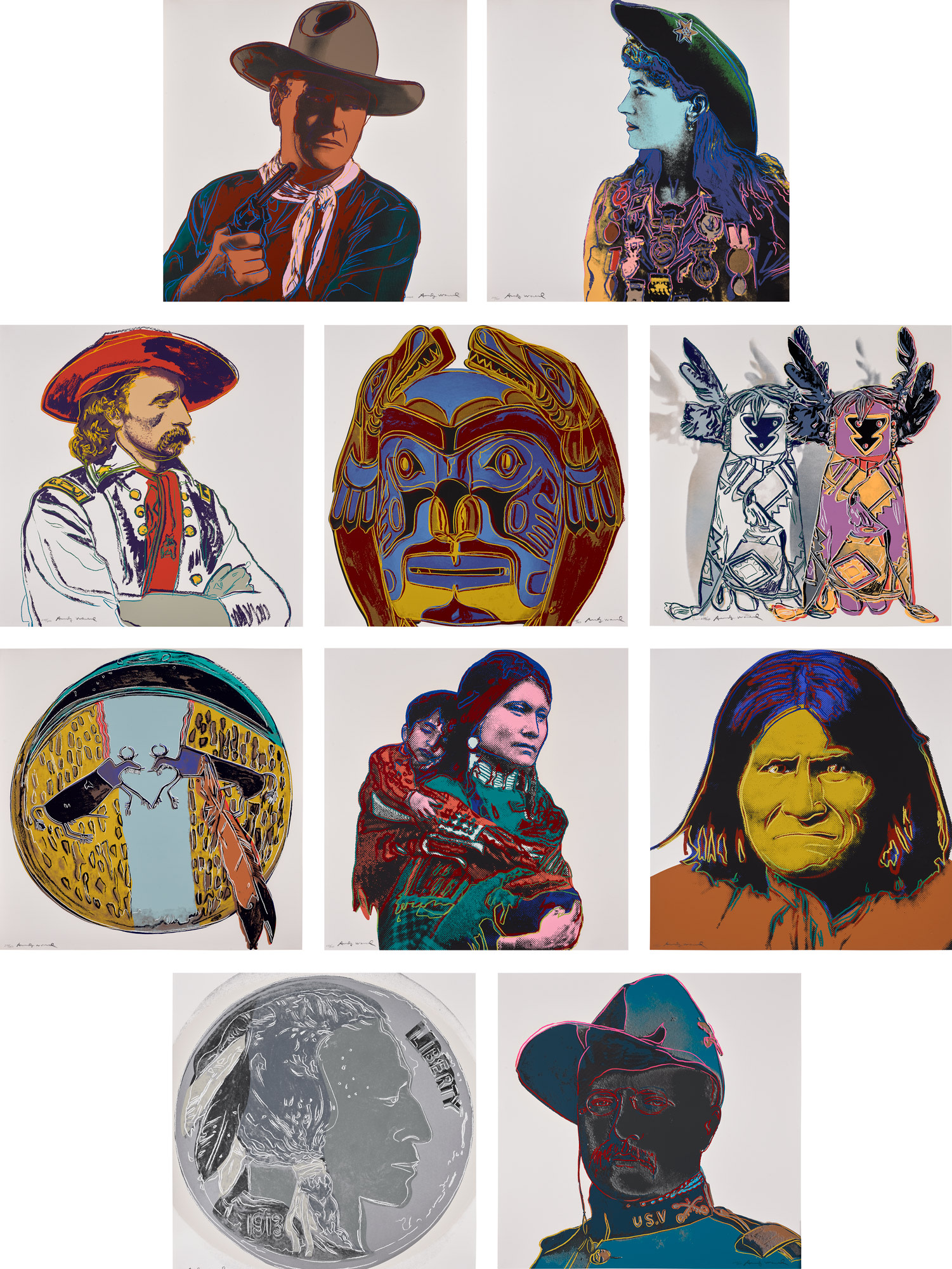 <p><strong>ANDY WARHOL</strong> <em>Cowboys and Indians,</em> 1986</p>
