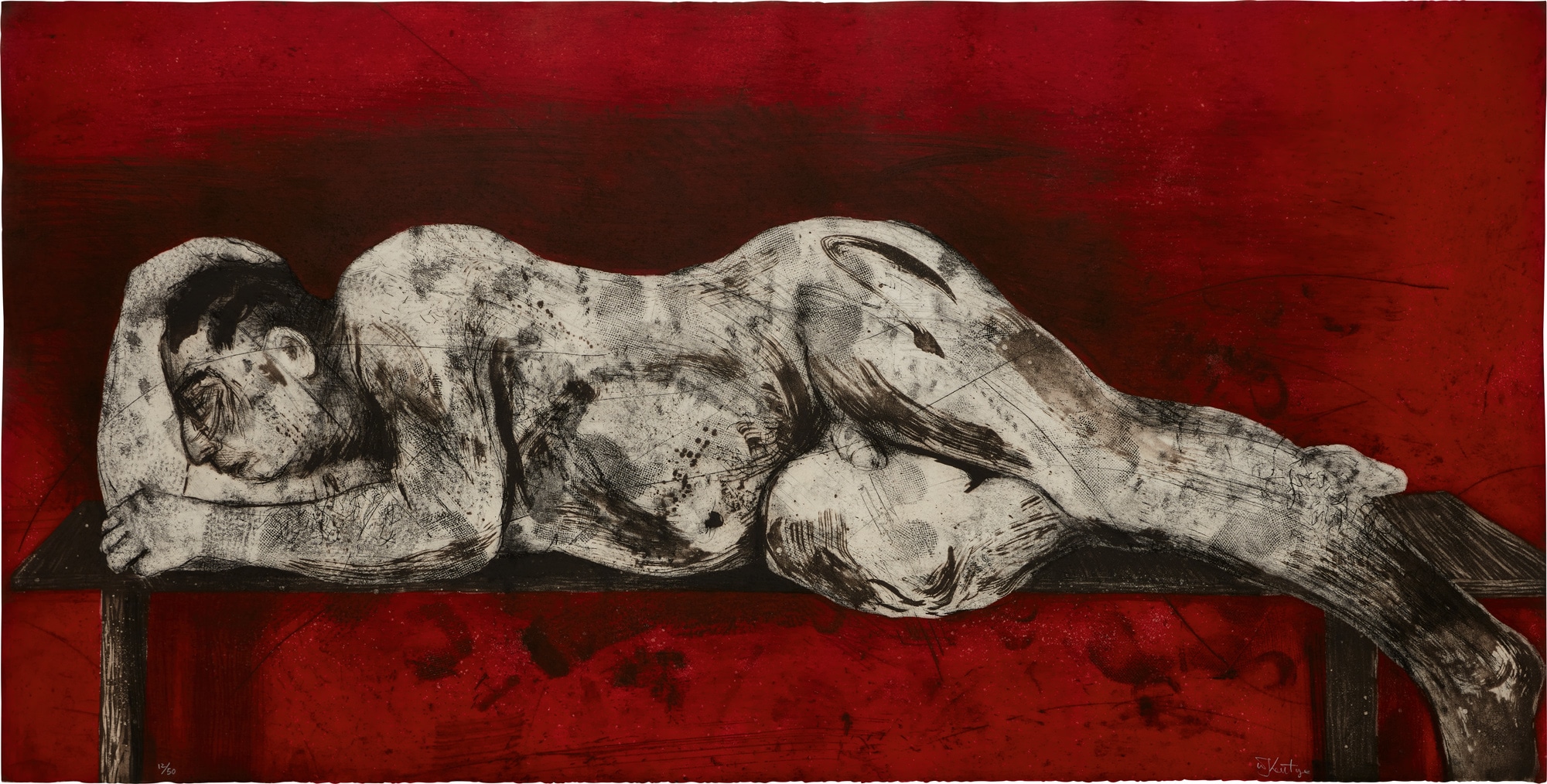 <p><strong>WILLIAM KENTRIDGE</strong> <em>Sleeper Red,</em> from <em>Sleeper Series,</em> 1997</p>