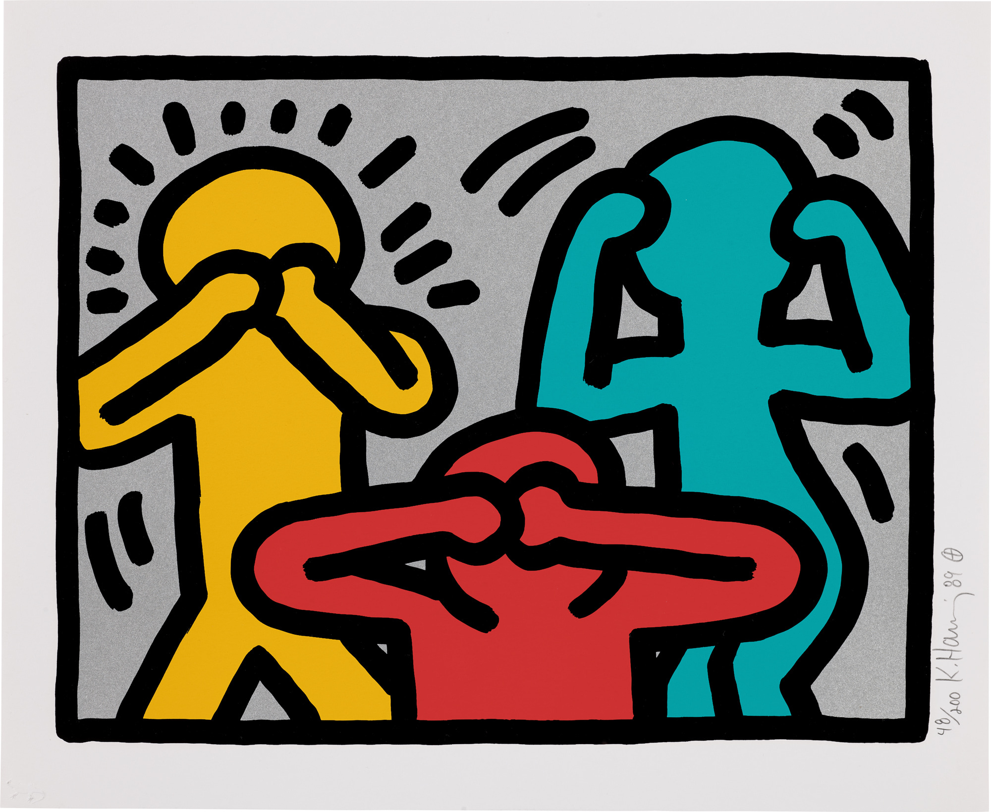 <p><strong>KEITH HARING</strong> <em>Pop Shop III: one plate,</em> 1989</p>