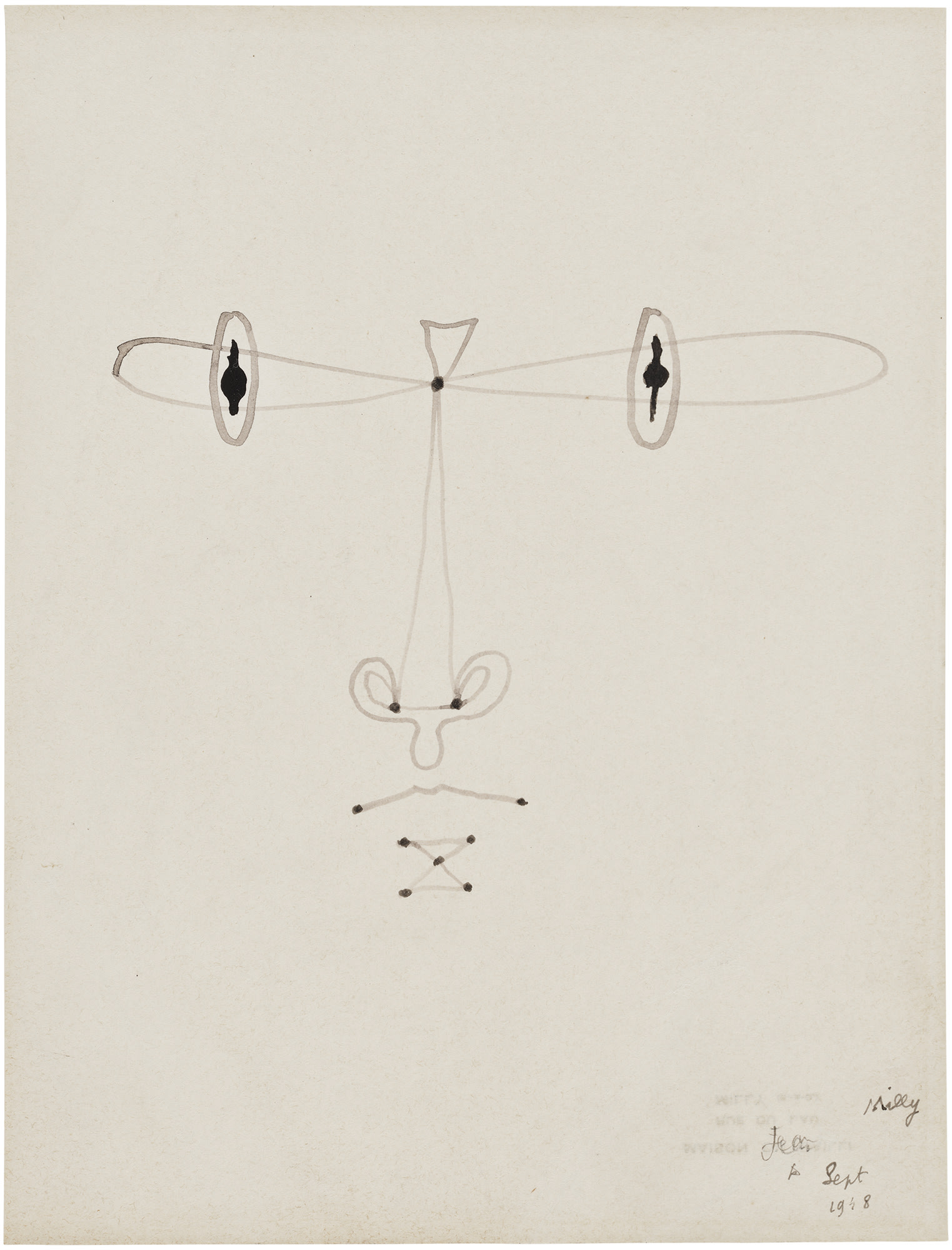 <p><strong>JEAN COCTEAU </strong><em>Visage aux points (Dotted Face),</em> 1948</p>