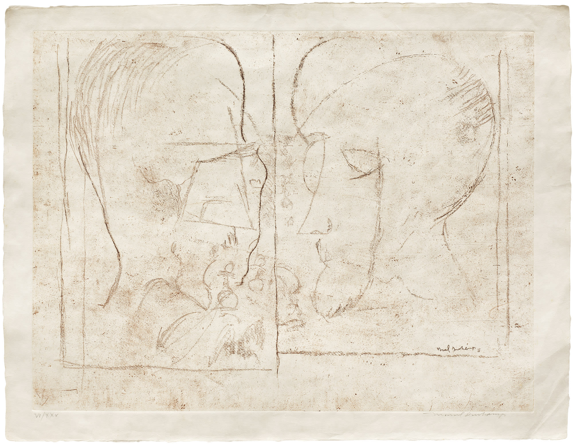 <p><strong>MARCEL DUCHAMP</strong> <em>The Chess Players,</em> $18,500&ndash;22,500</p>
