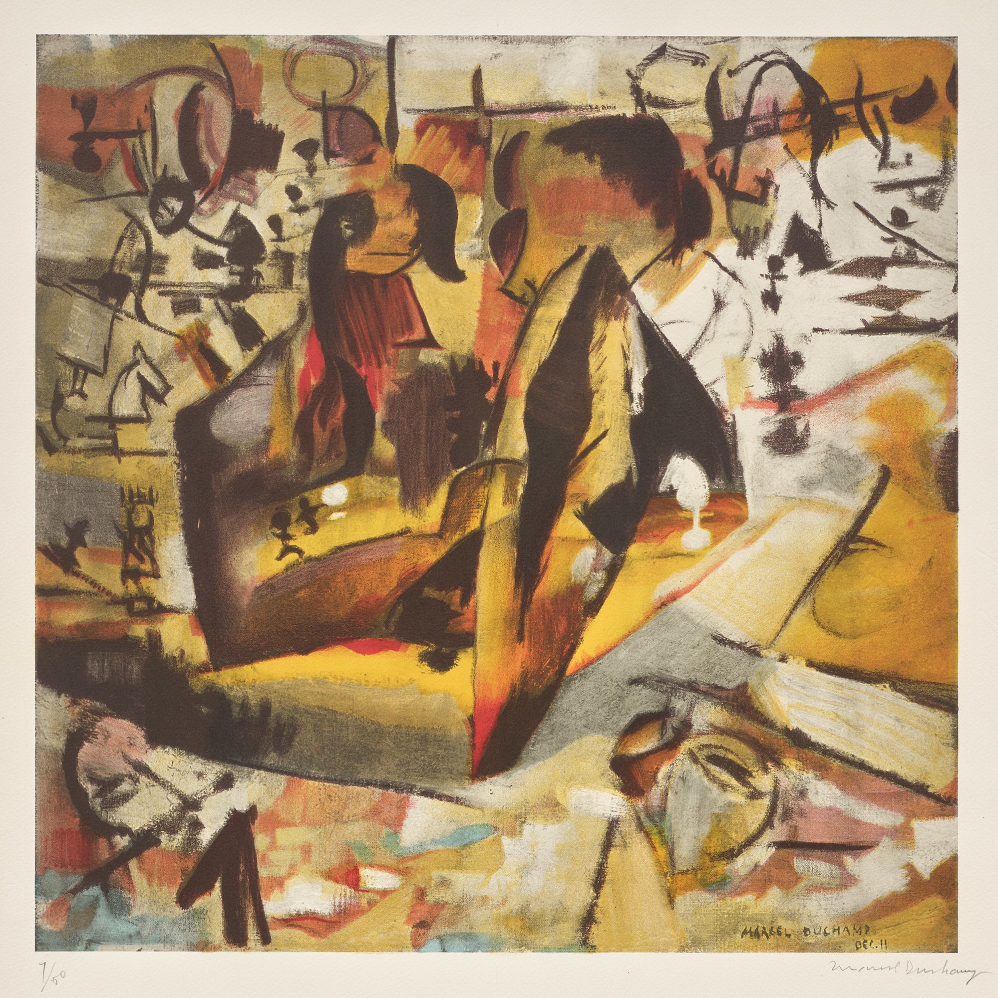 <p><strong>MARCEL DUCHAMP</strong> <em>The Chess Players, 1911</em> $25,000-30,000</p>
