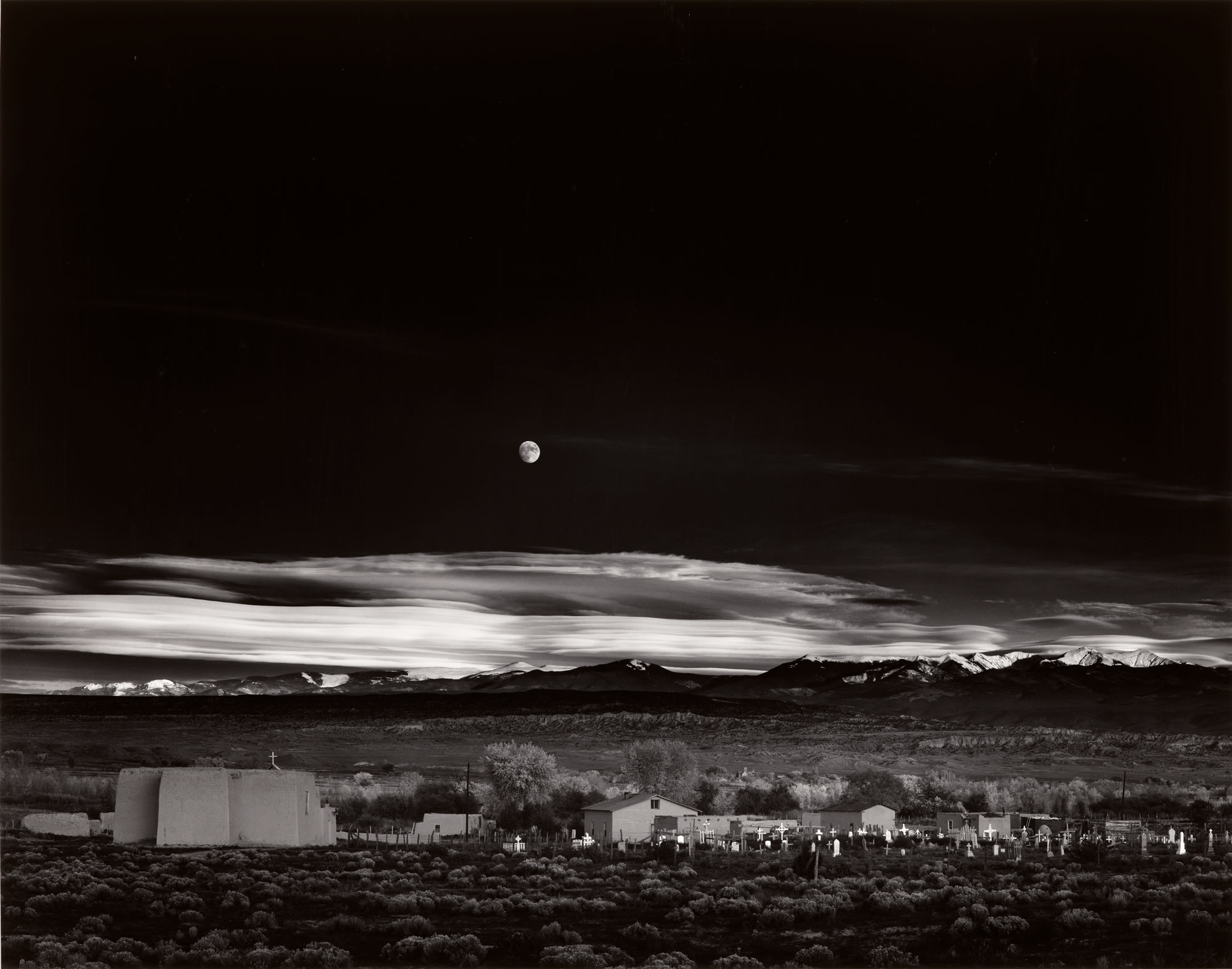 <p><strong>ANSEL ADAMS</strong> <em>Moonrise, Hernandez, New Mexico</em>, 1941</p>