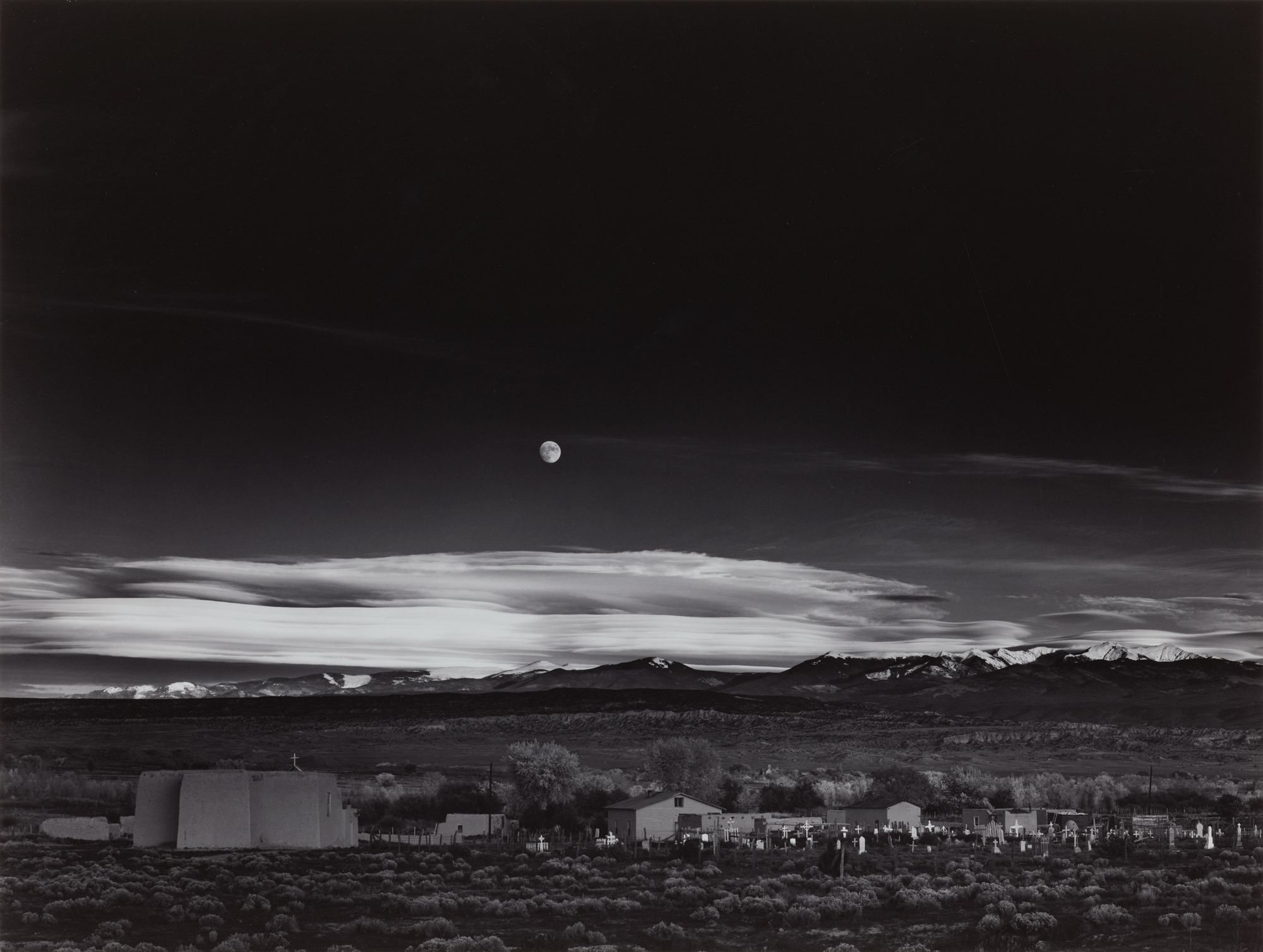 <p><strong>ANSEL ADAMS</strong> <em>Moonrise, Hernandez, New Mexico</em>, 1941</p>