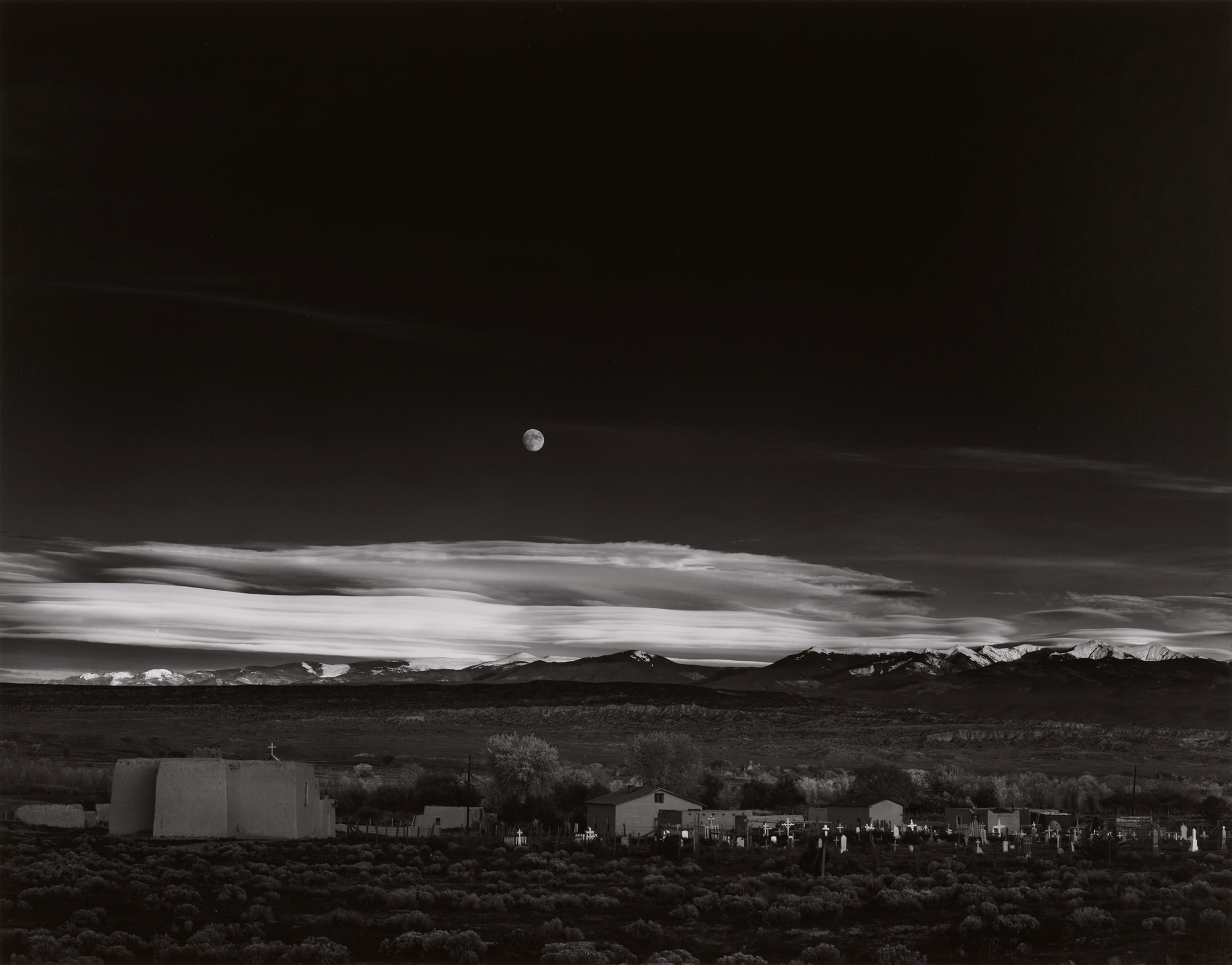 <p><strong>ANSEL ADAMS</strong> <em>Moonrise, Hernandez, New Mexico</em>, 1941</p>