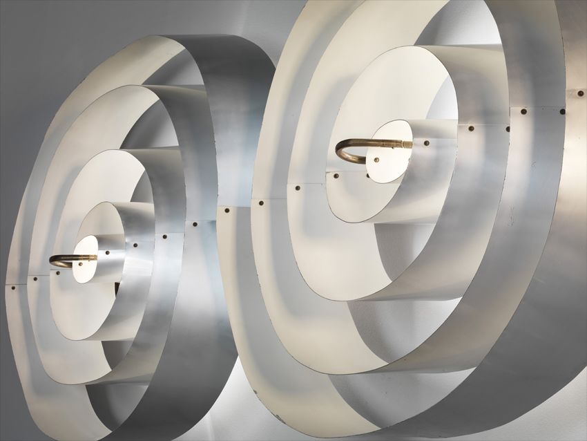 <b>POUL HENNINGSEN</b> Large double-spiral wall light, Scala Cinema and Concert Hall, Århus Theater, Denmark, circa 1955