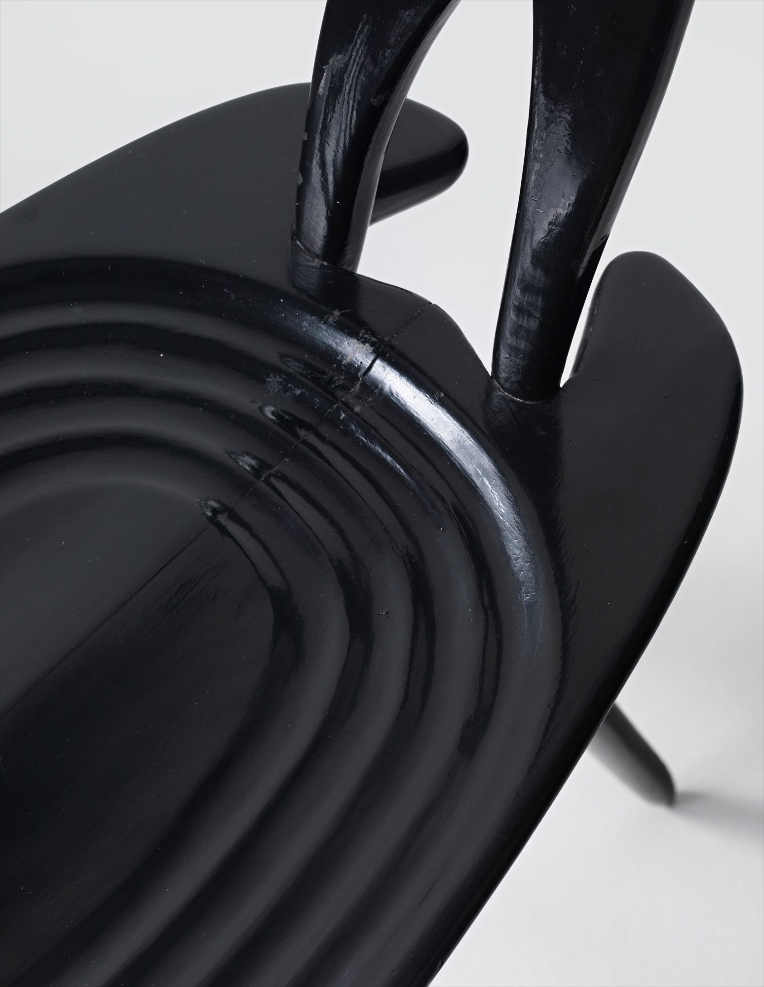 <b>CARLO MOLLINO</b> <i>Rare and important side chair, designed for Carlo Mollino's office at the Facolt&#224; di Architettura, Turin (detail),</i> 1959