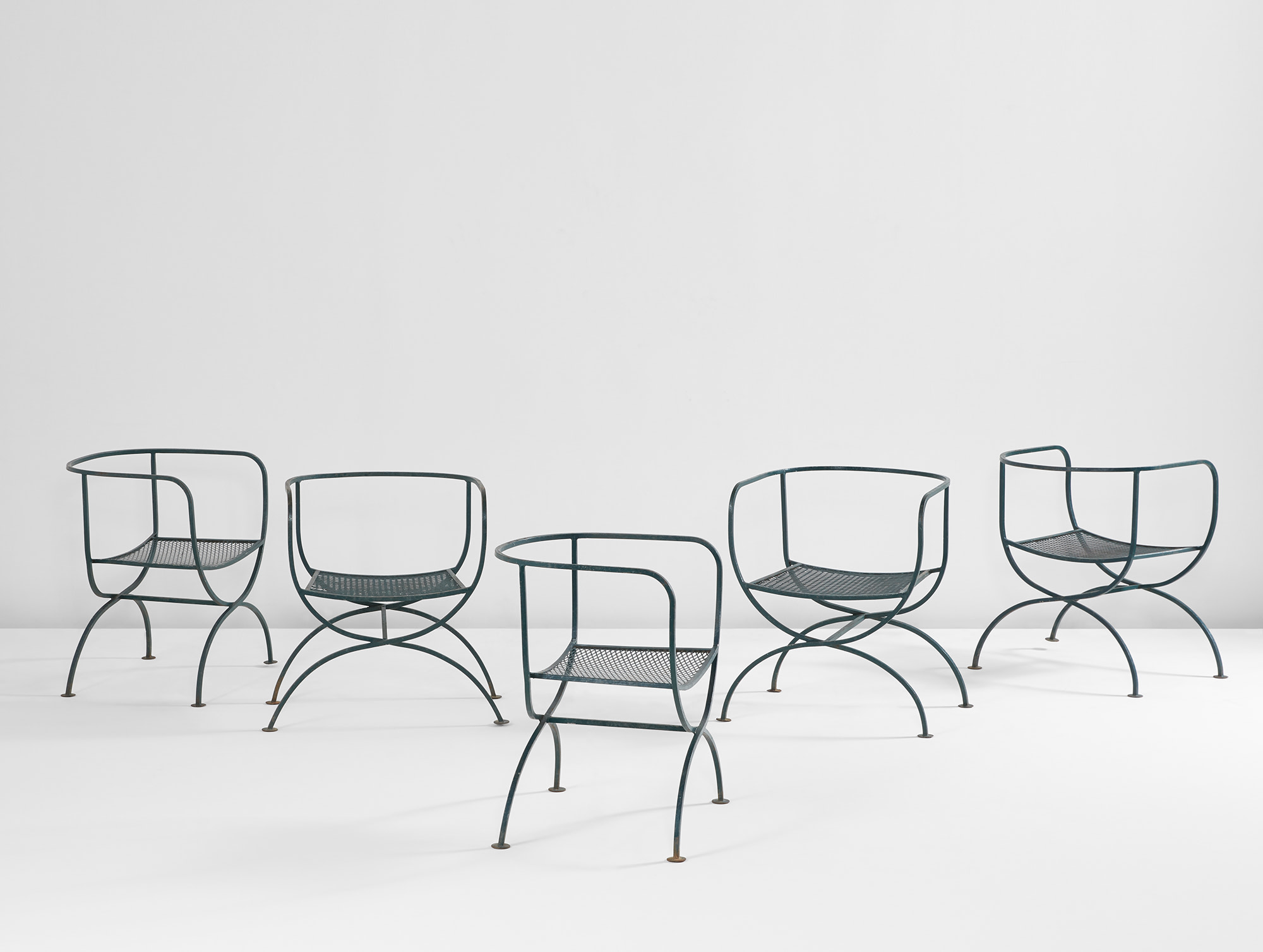 <p><strong>VLADIMIR KAGAN</strong> <em>set of five "Savanarola" chairs</em>, circa 1950</p>