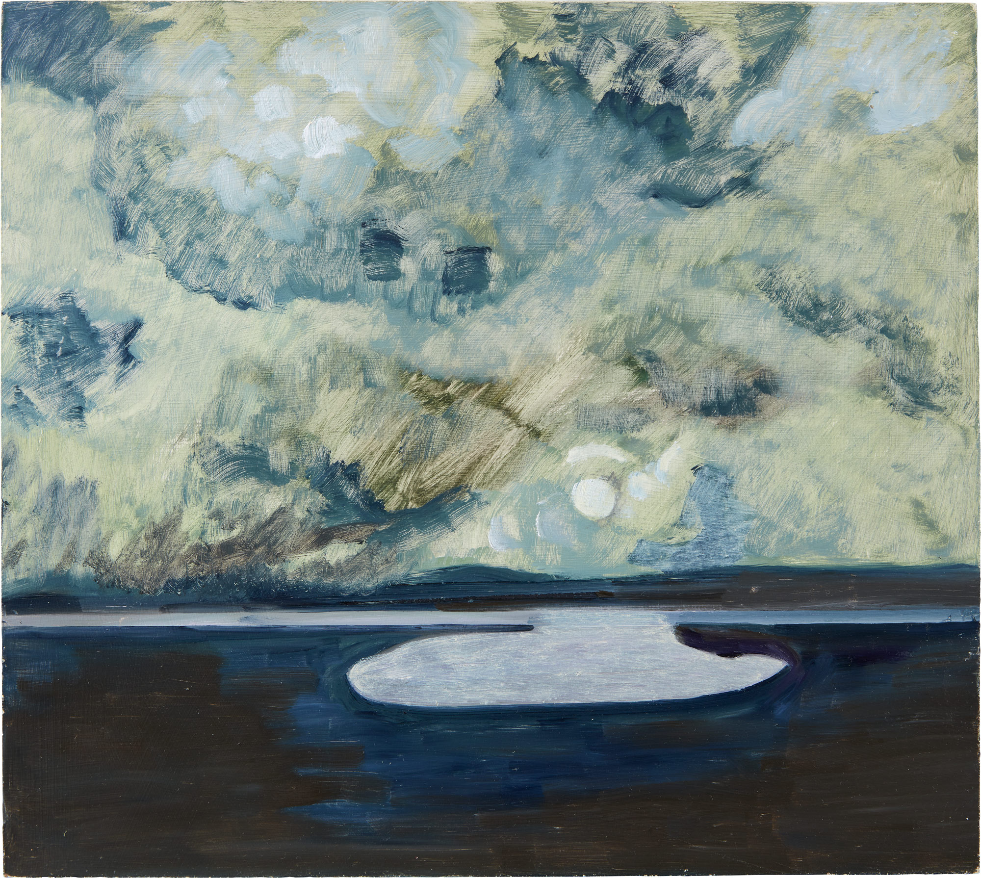 <p><strong>LOIS DODD</strong><em> Broad Cove On A Cloudy Day</em>, 2014</p>