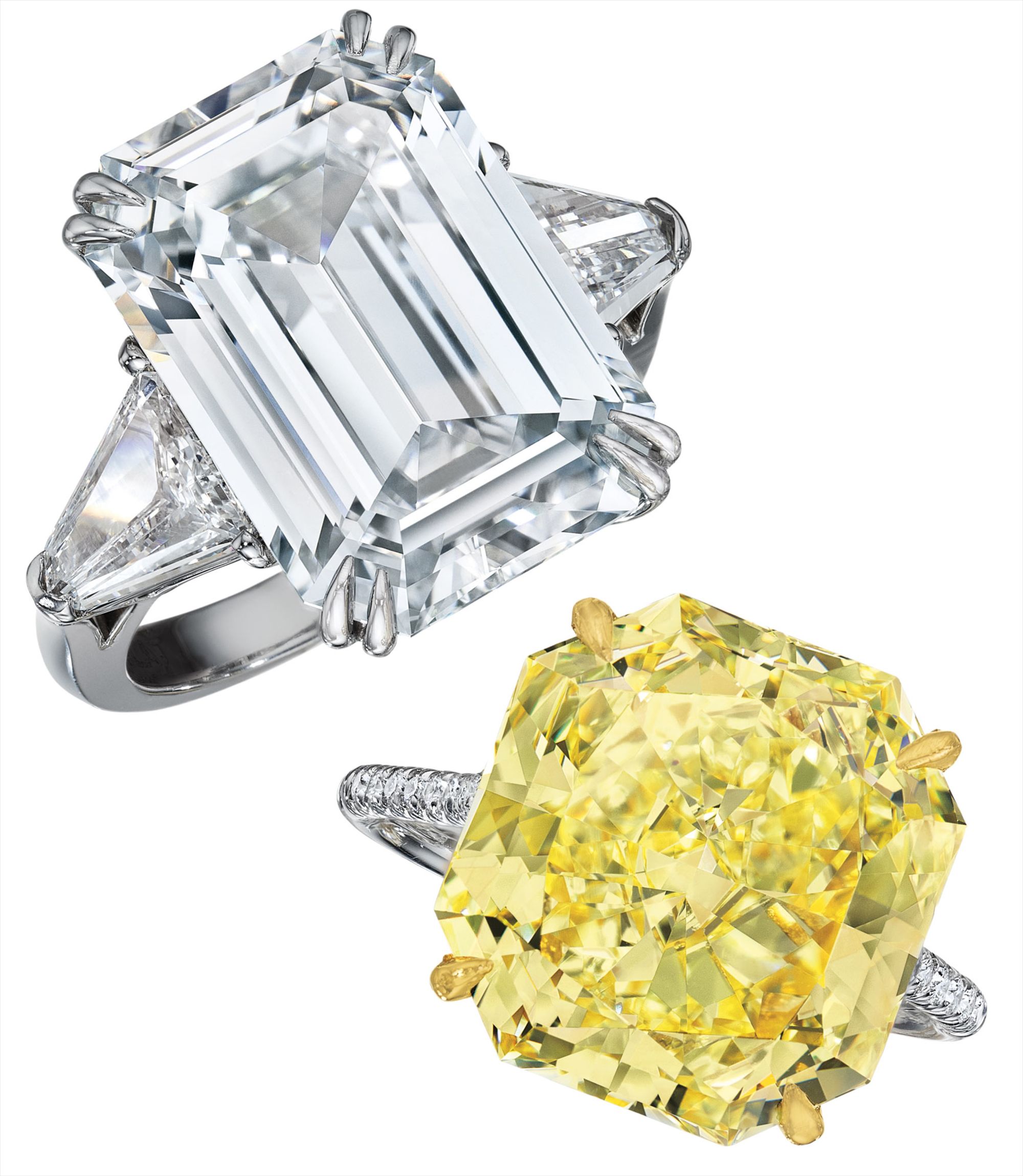A Magnificent Diamond Ring, A Superb Fancy Intense Yellow Diamond Ring