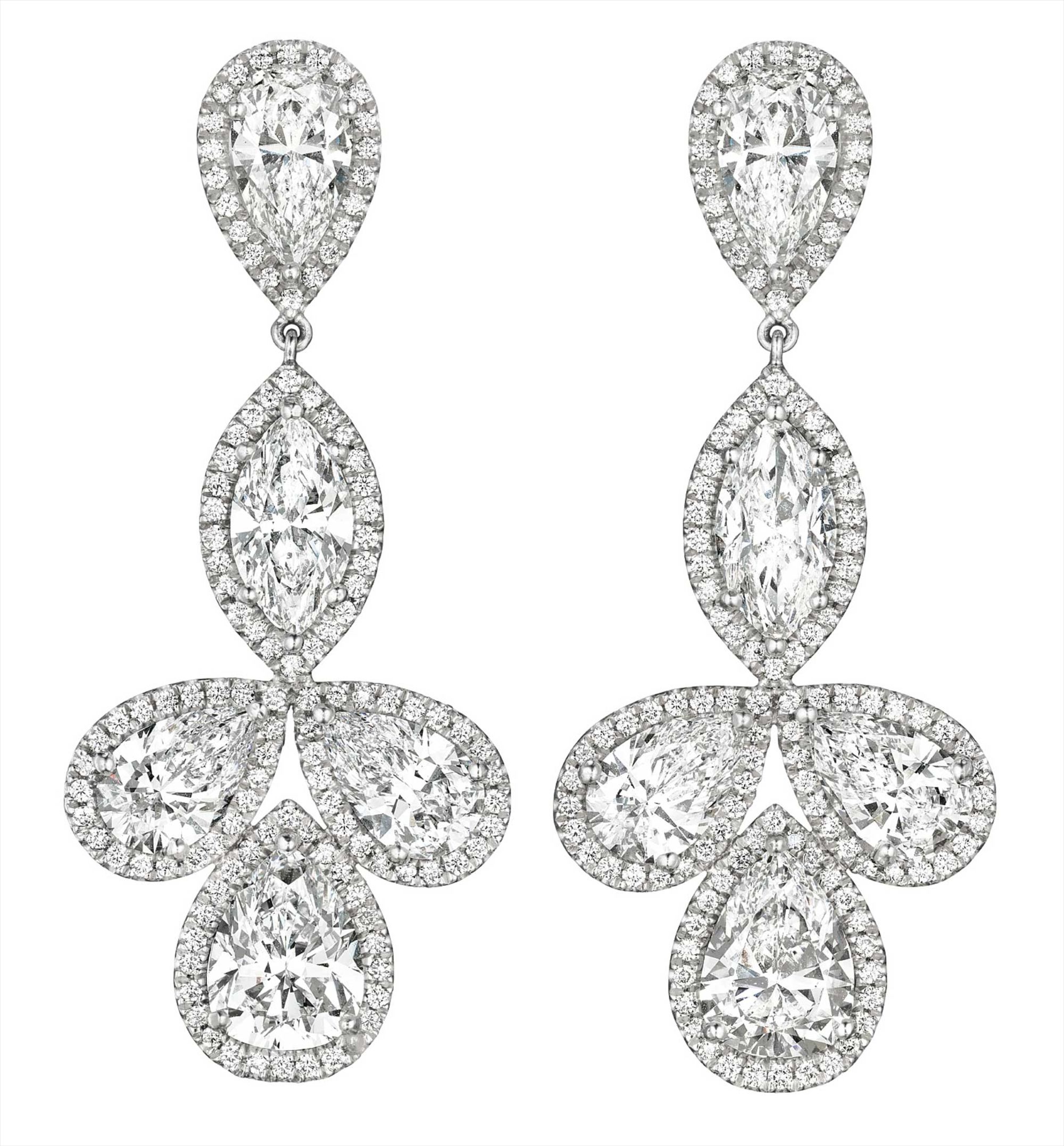A Superb Pair of Diamond Ear Pendants