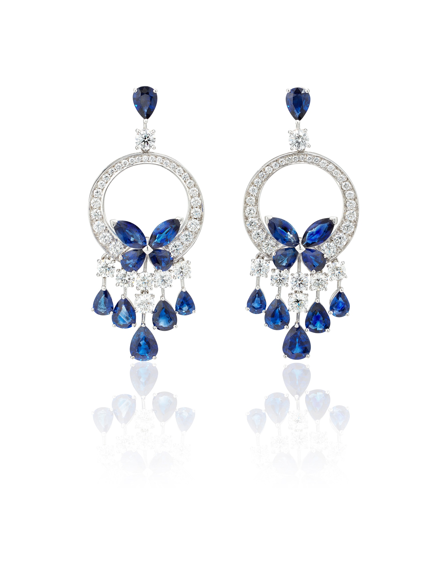 <p><strong>GRAFF.</strong>&nbsp;A Pair of Diamond and Sapphire &quot;Butterfly&quot; Earrings</p>
