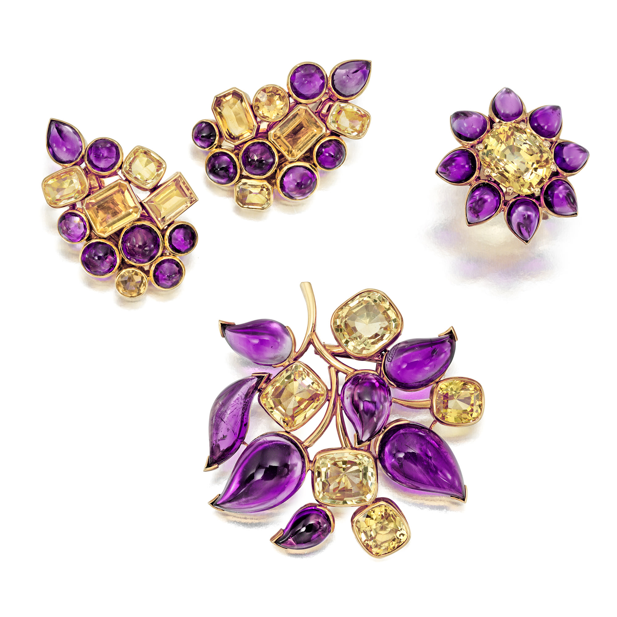 <p><strong>BELPERRON.</strong> A Suite of Amethyst and Citrine Jewelry</p>