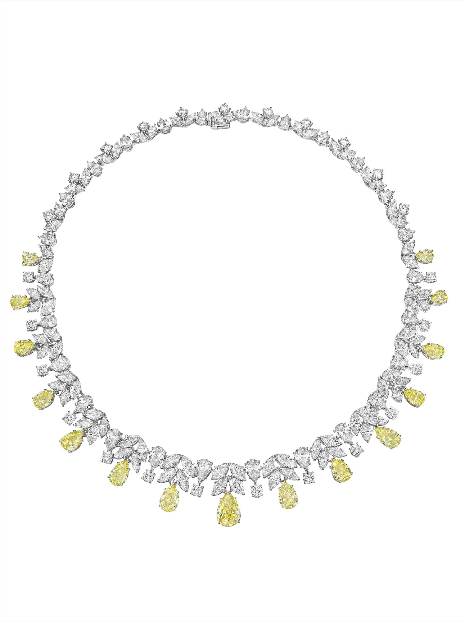 An Important Diamond and Yellow Diamond Necklace
