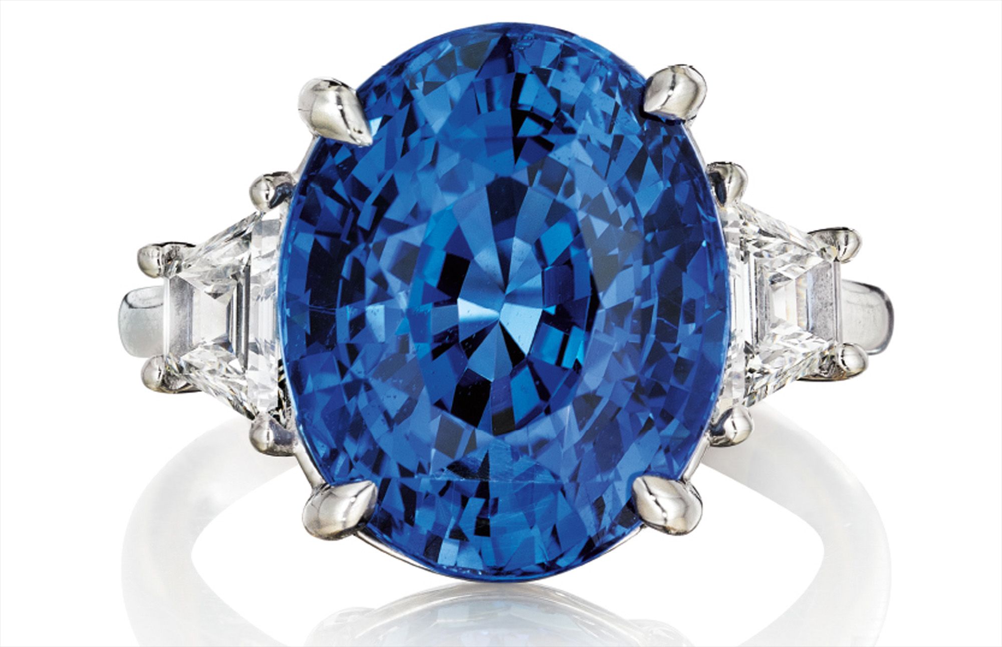An Important Unheated Ceylon Sapphire and Diamond Ring