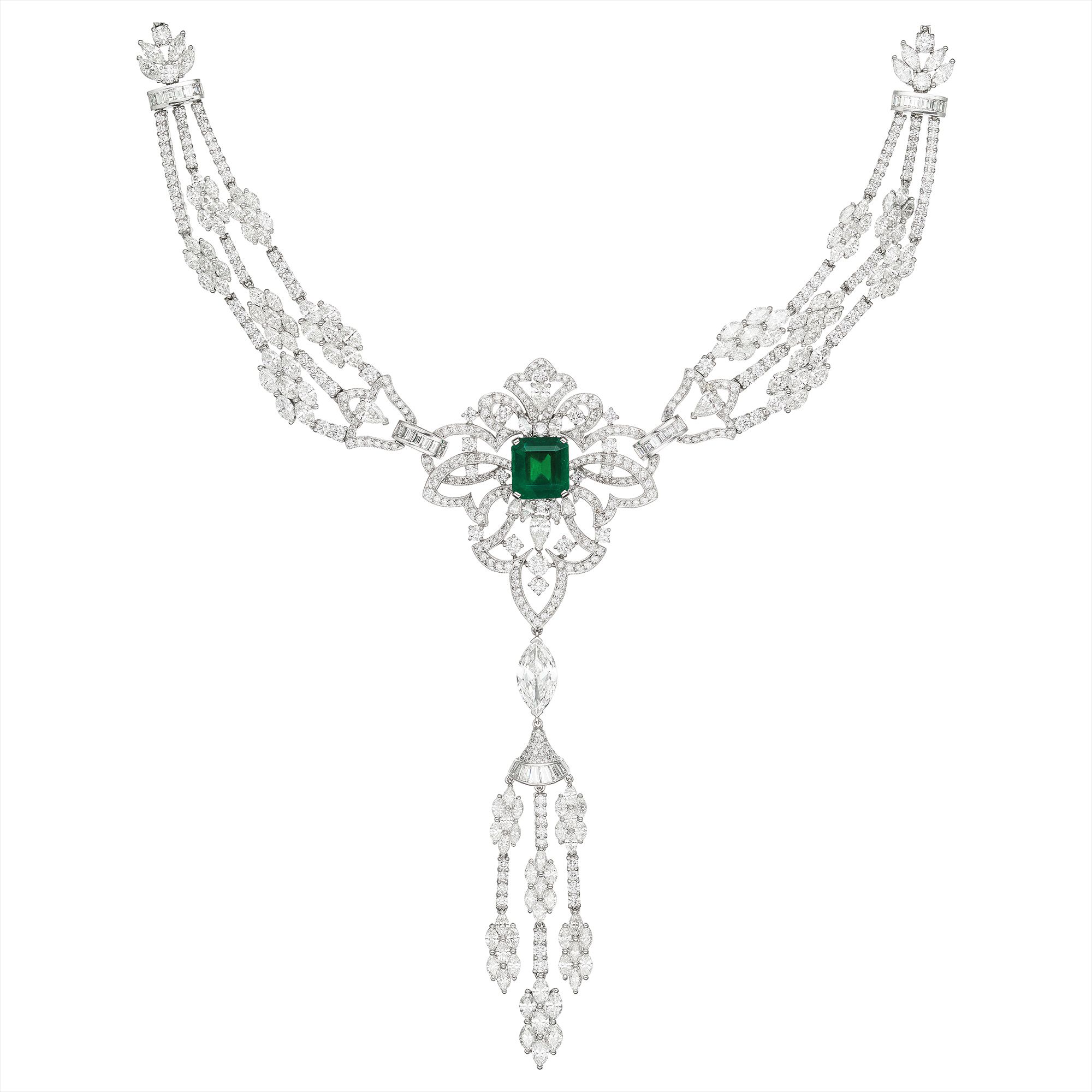 <i>An Impressive Diamond and Emerald Necklace </i>