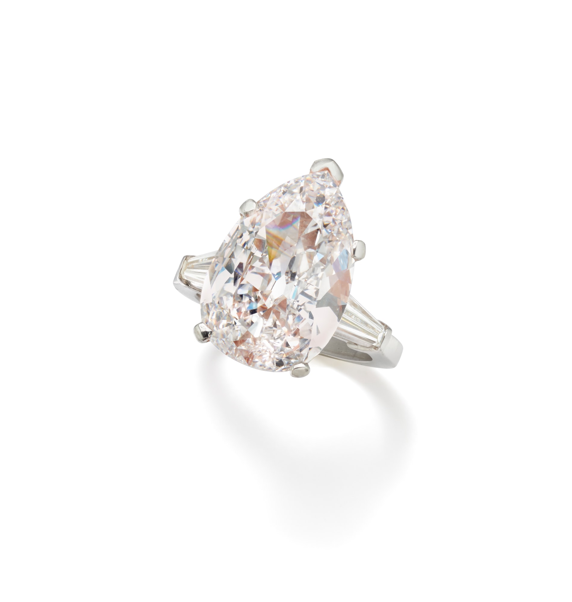 <p>A Colored Diamond, Diamond and Platinum Ring</p>