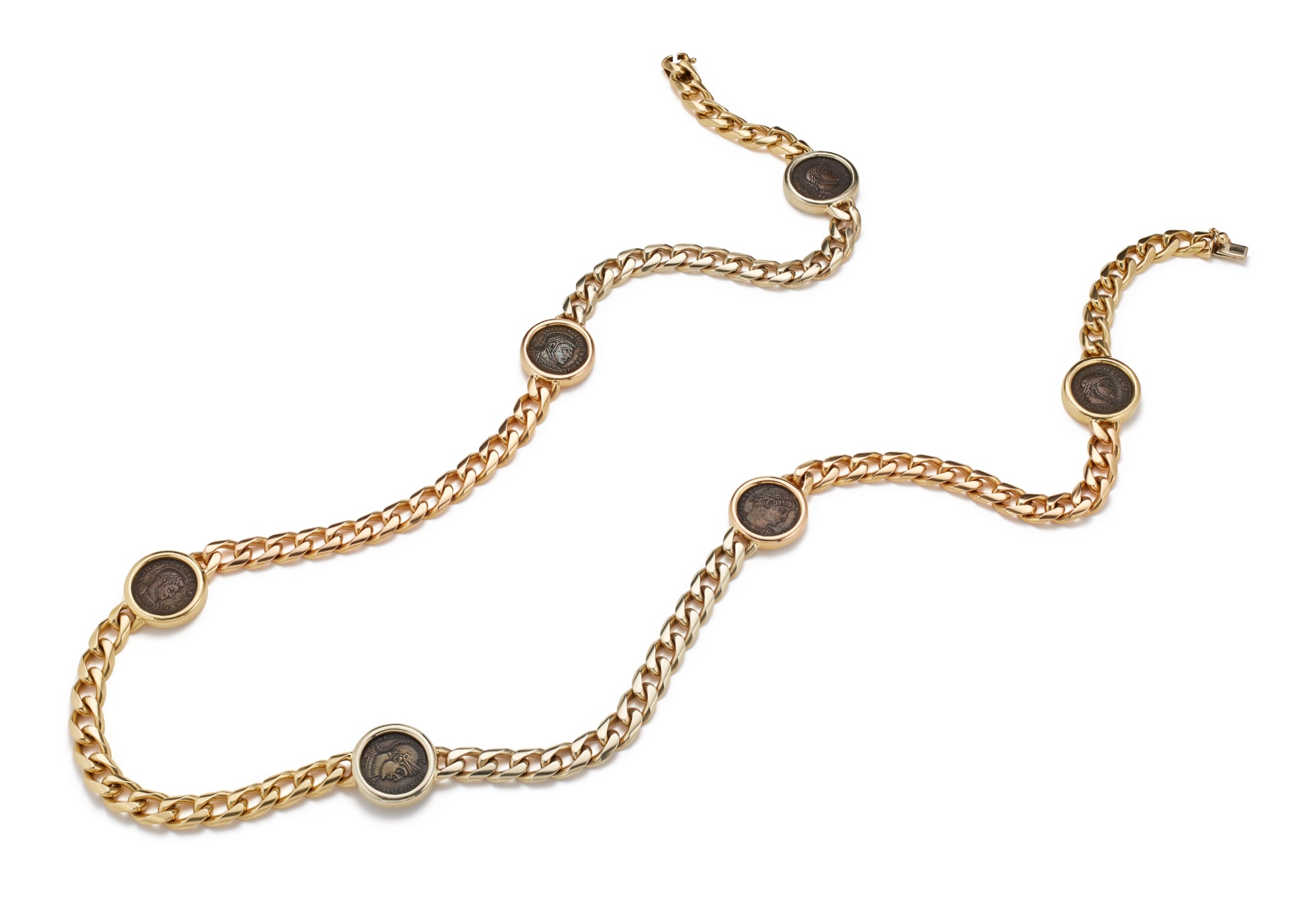 <p><strong>BULGARI</strong> An Ancient Coin and Gold 'Monete' Necklace</p>