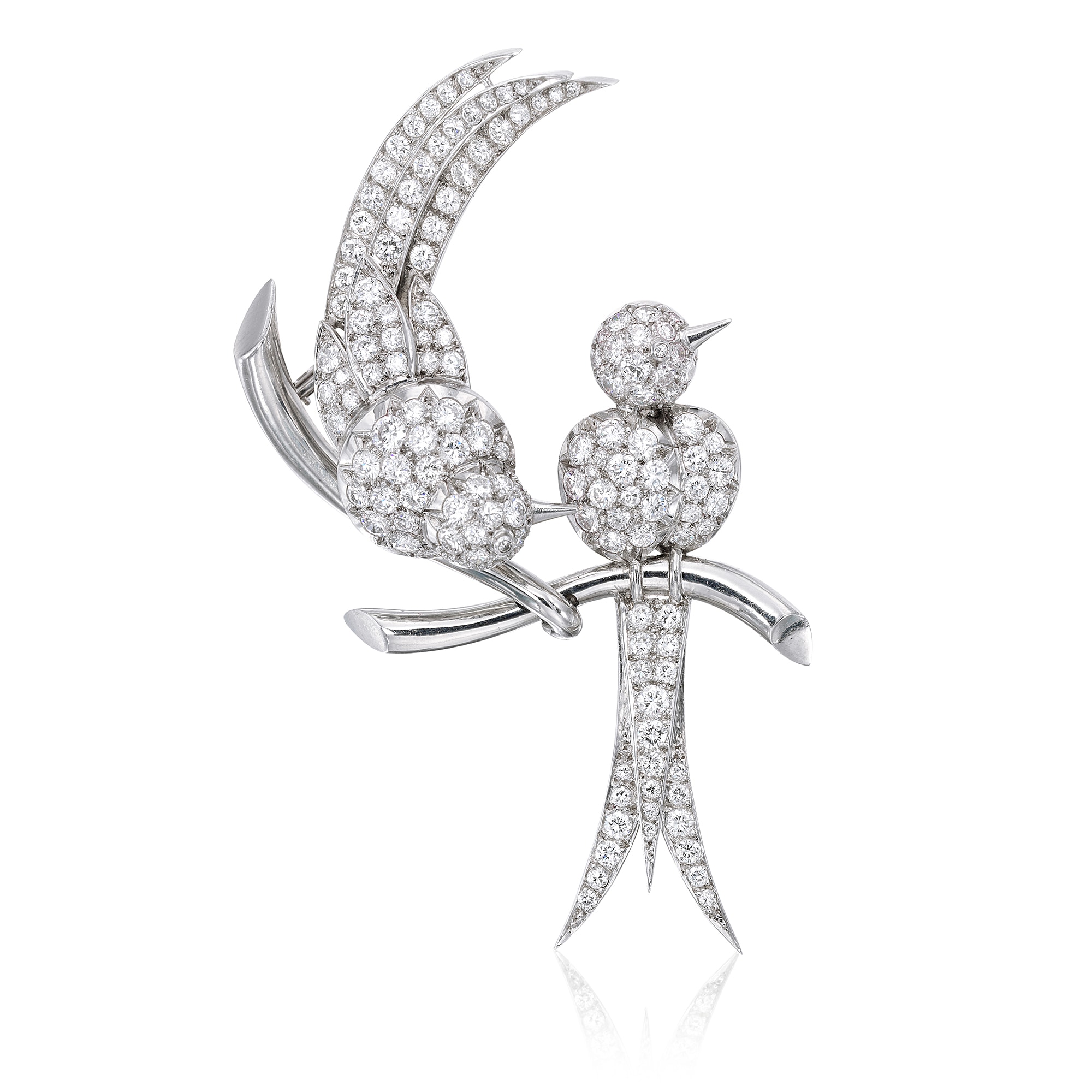 <p>A French Diamond and Platinum Brooch</p>