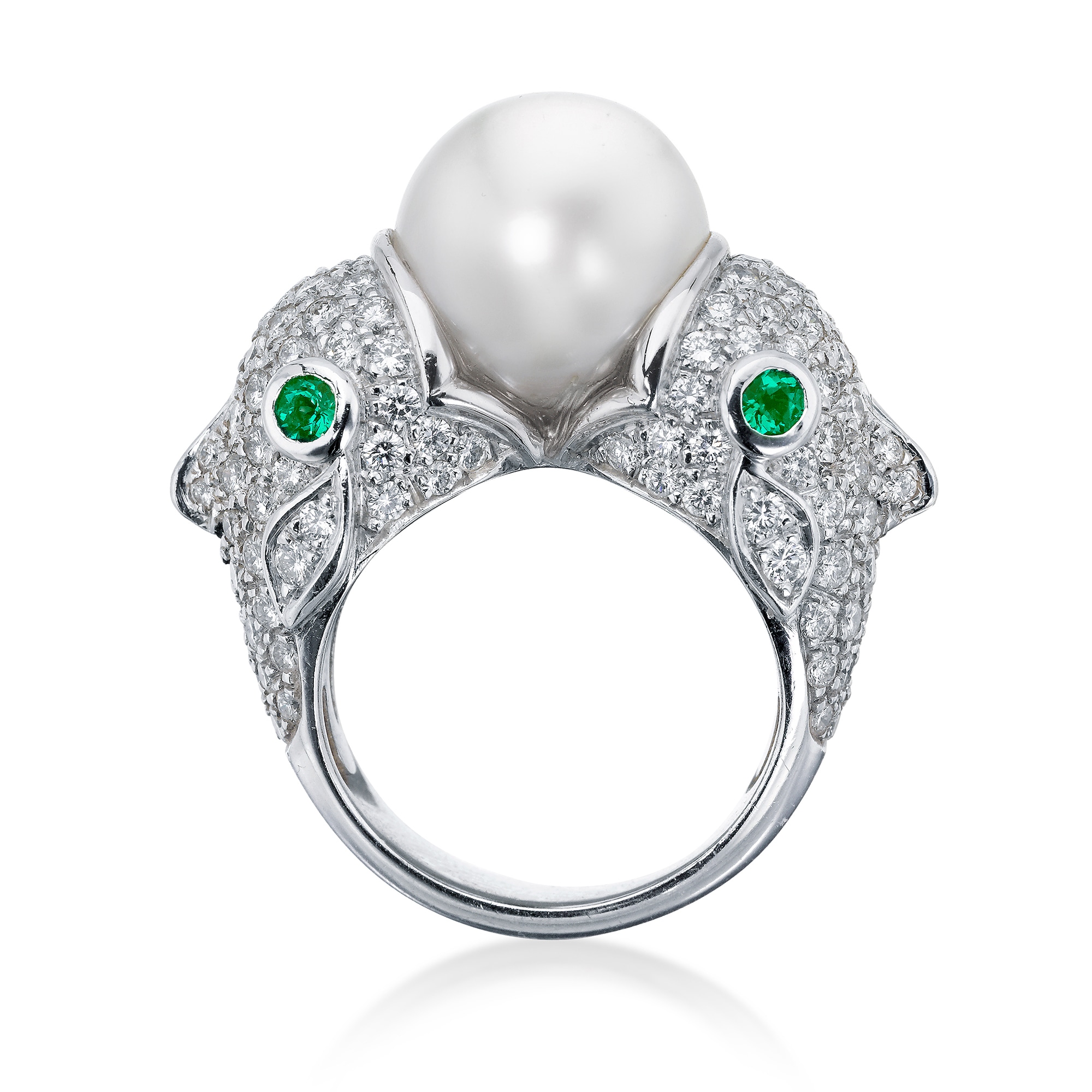 <p><strong>Ella Gafter.</strong> A Pearl, Diamond, Emerald, and White Gold 'Pisces' Ring</p>