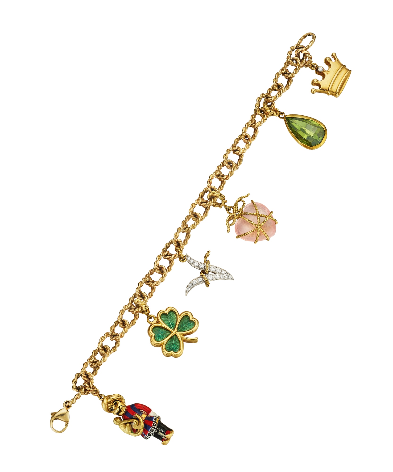 <p><strong>VERDURA</strong> <em>Gemset, Enamel and Diamond Charm Bracelet</em> </p>