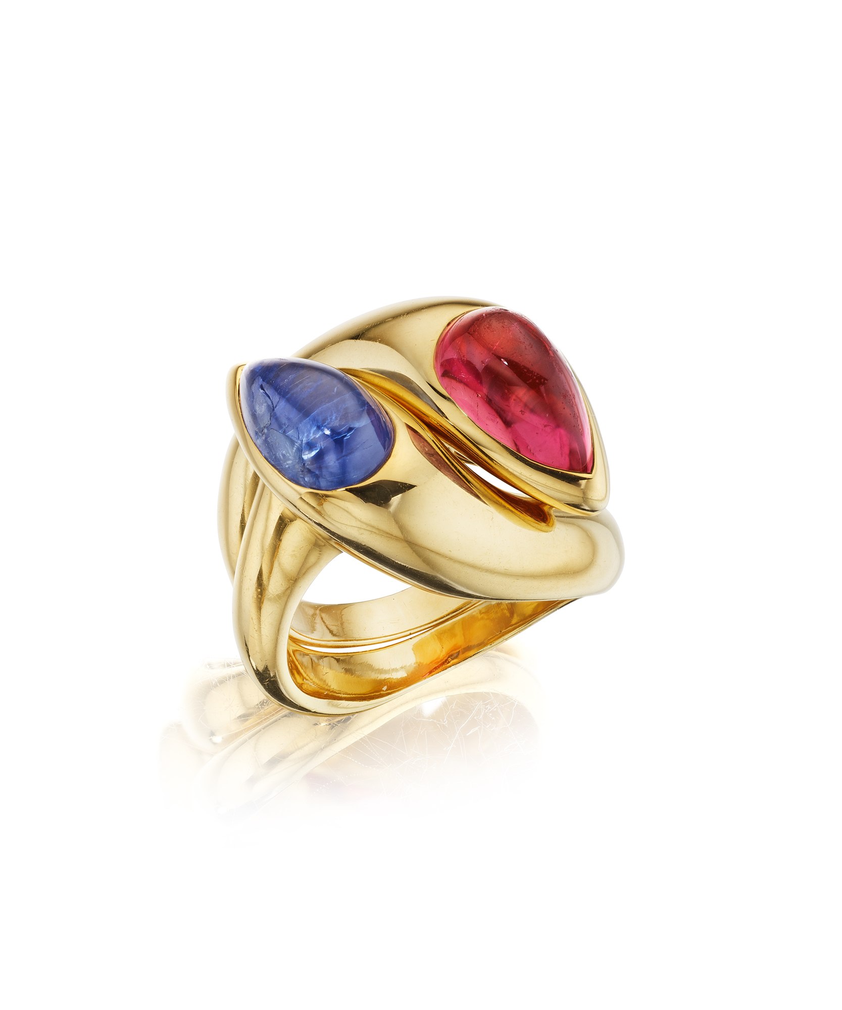 <p><strong>BULGARI</strong> <em>Set of Sapphire and Tourmaline Stackable Ring</em> </p>
