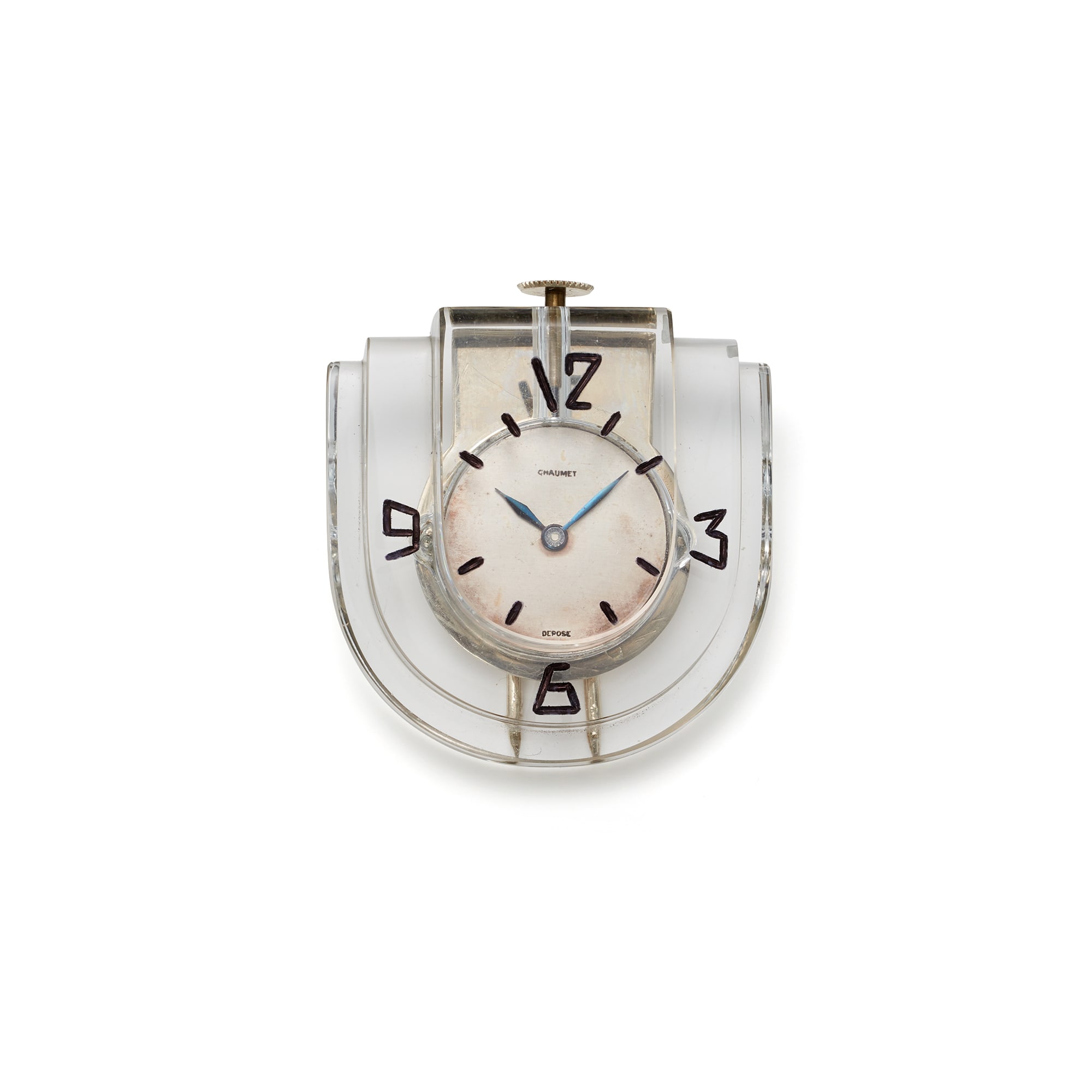 <p><strong>CHAUMET.</strong> An Art Deco Rock Crystal Watch Brooch</p>