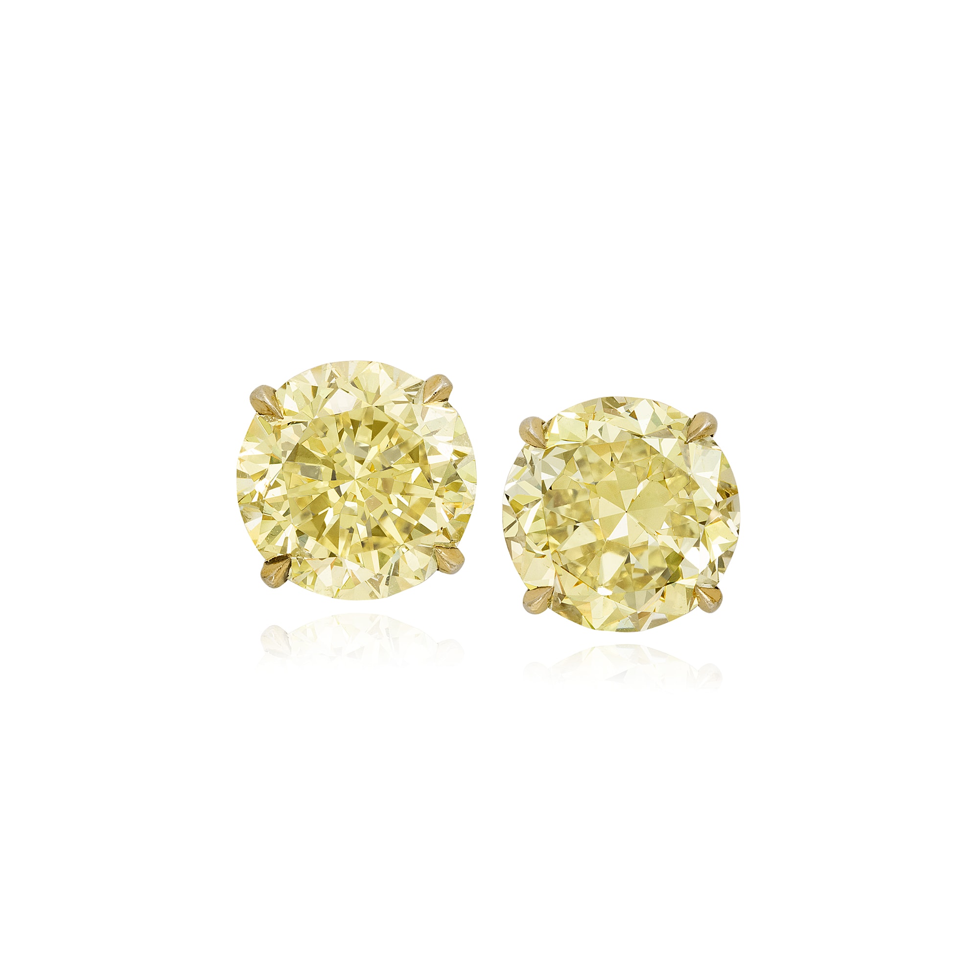 <p><em>Pair of Fancy Intense Yellow Diamond Stud Earrings</em></p>