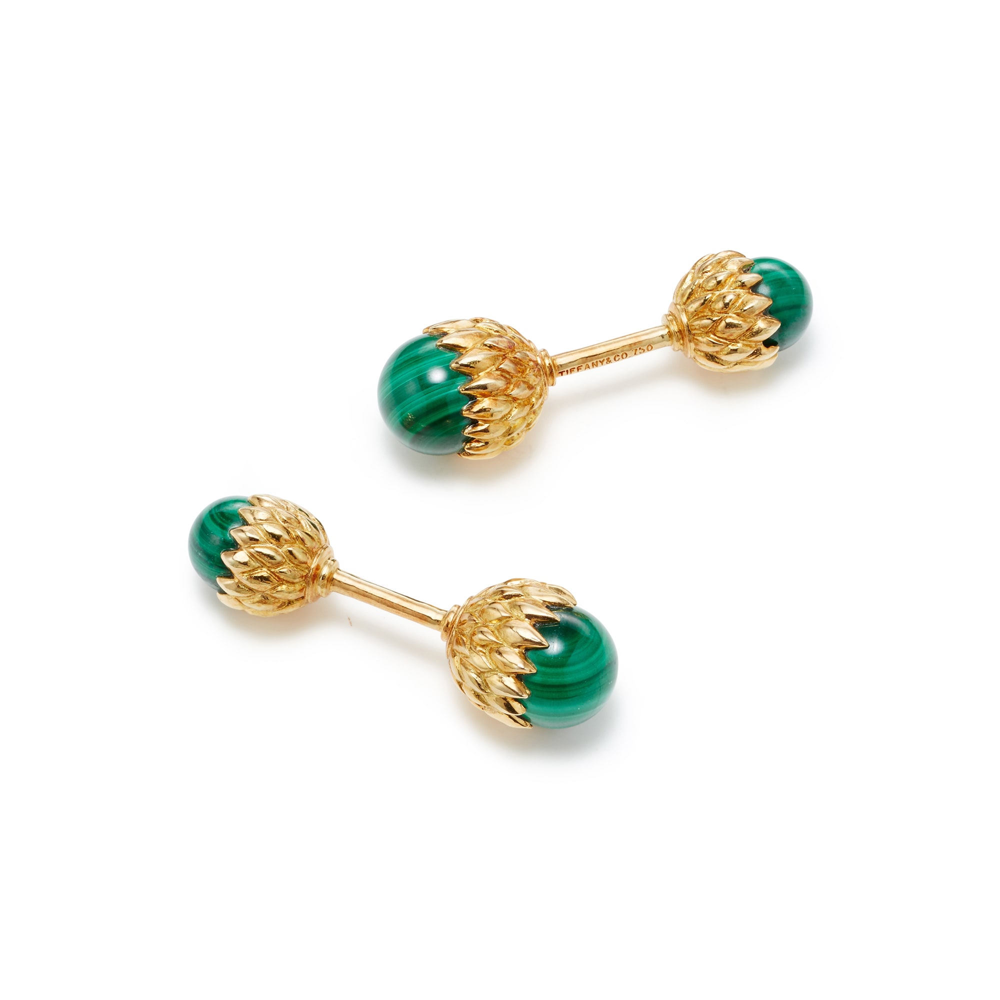 <p><strong>SCHLUMBERGER FOR TIFFANY & CO.</strong>, A Pair of Malachite and Gold Cufflinks</p>