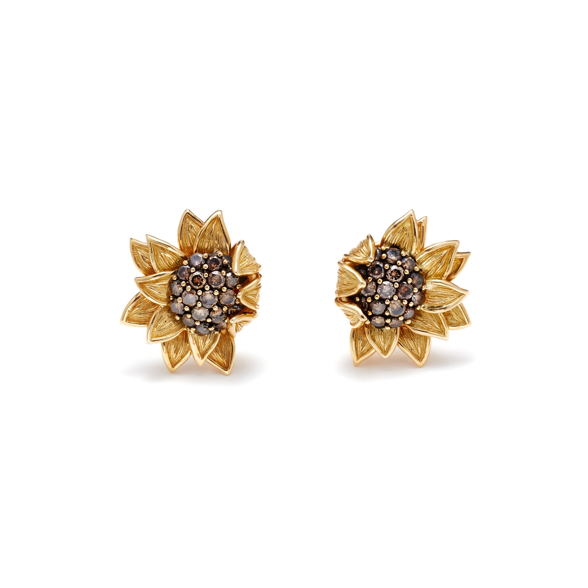 <p><strong>VALENTIN MAGRO</strong>,<strong> </strong>A Pair of Colored Diamond and Gold ‘Sunflower’ Earrings</p>