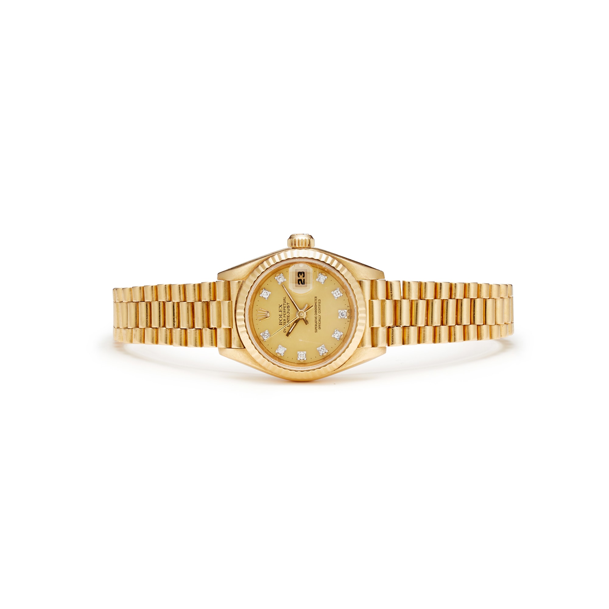 <p><strong>ROLEX</strong>,<strong> </strong>A Diamond and Gold ‘Datejust’ Wristwatch</p>