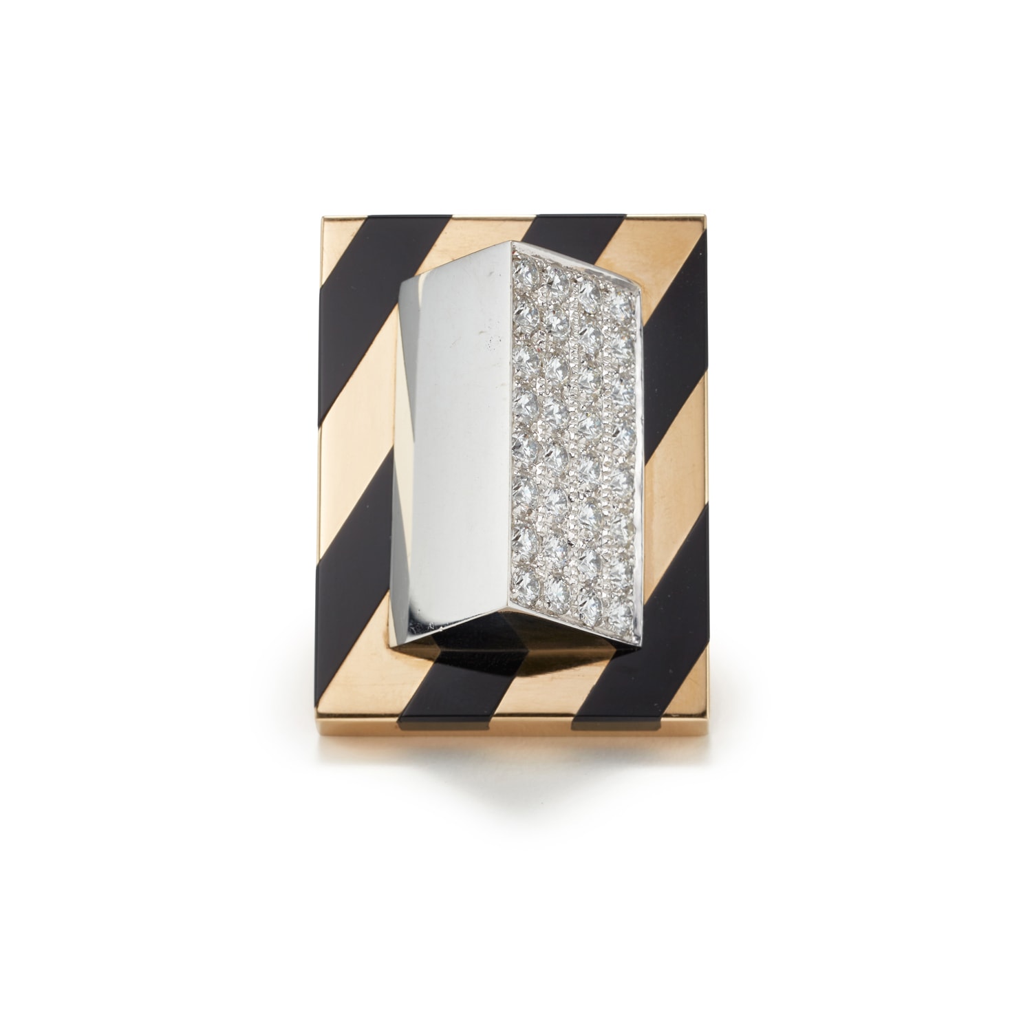 <p><strong>ETTORE SOTTSASS</strong>. A Diamond, Enamel and Gold Ring</p>