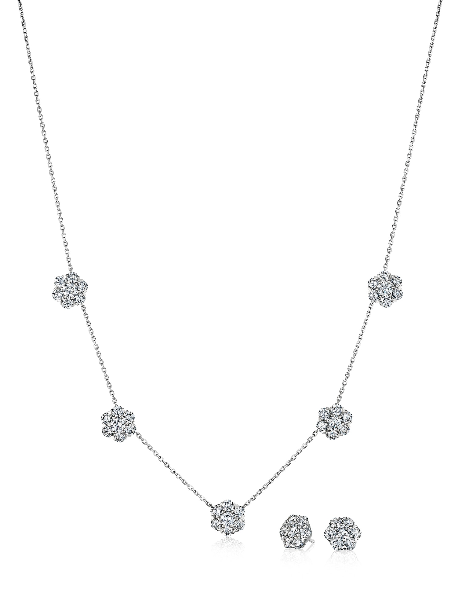 <p><strong>VAN CLEEF & ARPELS</strong> A Set of Diamond and White Gold 'Fleurette' Jewelry</p>