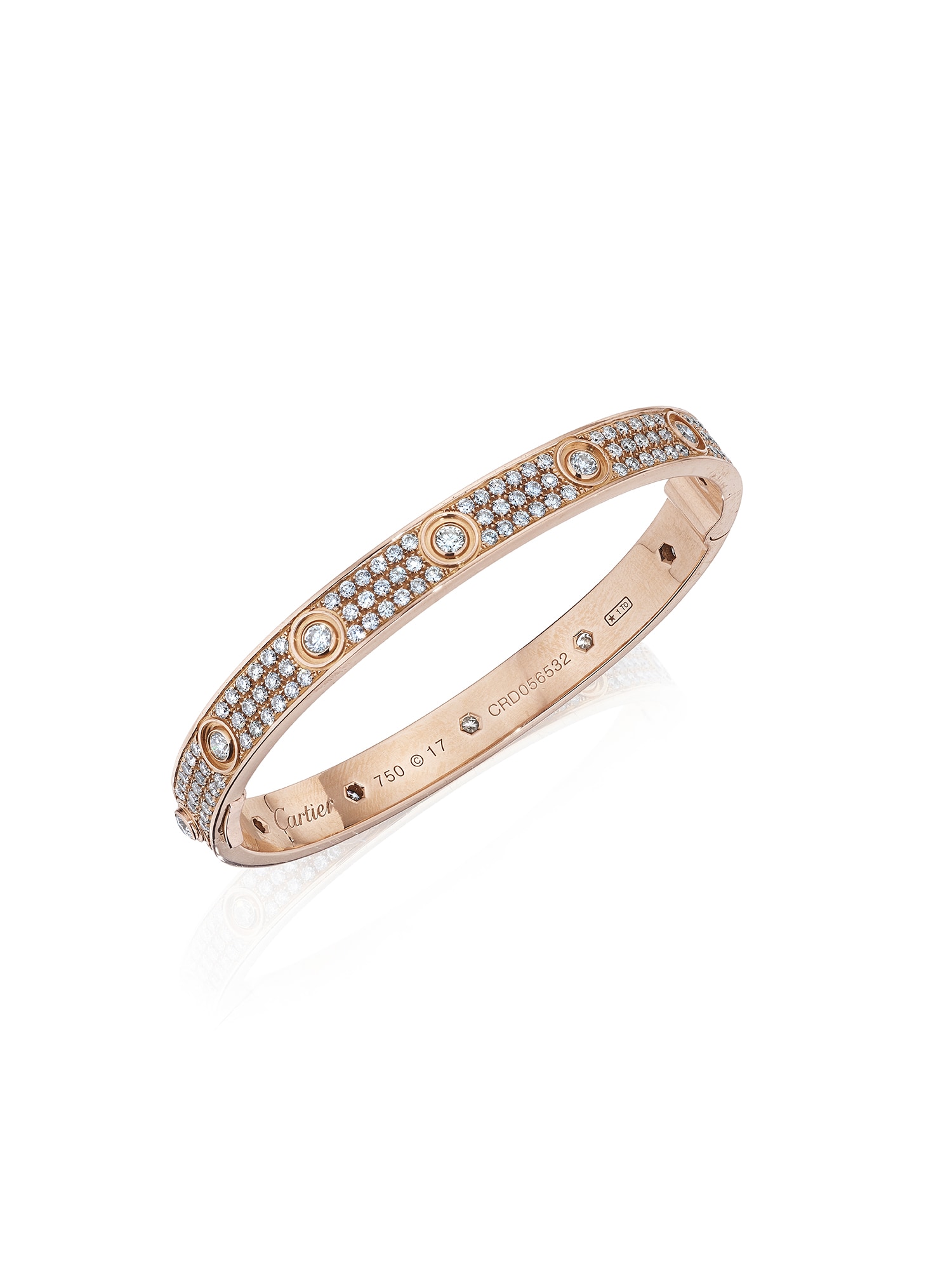 <p><strong>CARTIER</strong> A Diamond and Rose Gold 'Love' Bracelet</p>