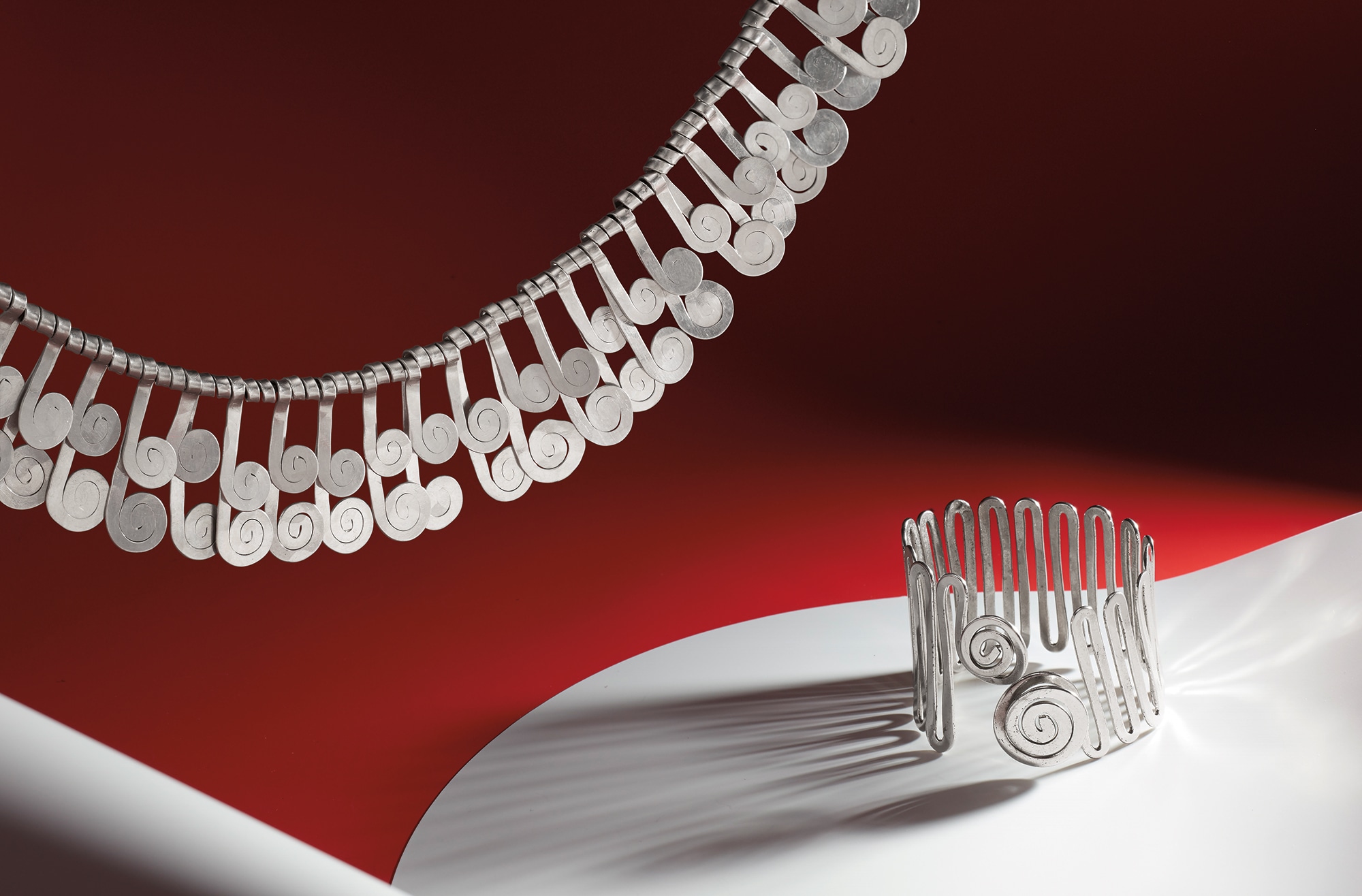 <p><strong>ALEXANDER CALDER</strong>. &nbsp;A Silver Necklace, Circa 1946&nbsp;</p>

<p><strong>ALEXANDER CALDER</strong>.&nbsp;A Silver Bracelet, Circa 1946 &nbsp; &nbsp;</p>
