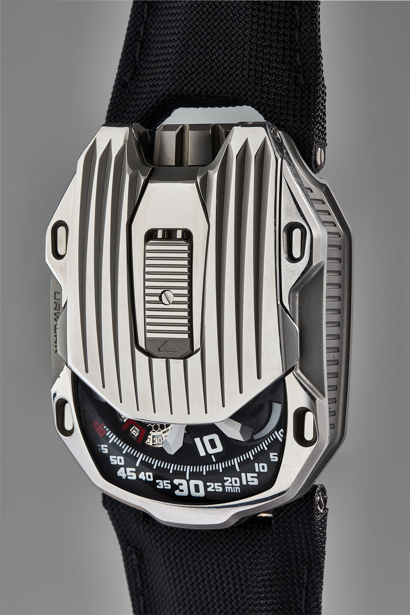 <p>Urwerk UR-105 CT Iron Avengers: Endgame. A very fine and unique titanium wristwatch with satellite time display, worn by Robert Downey Jr. in Avengers: Endgame, sold to benefit Random Act Funding charity, circa 2019</p>