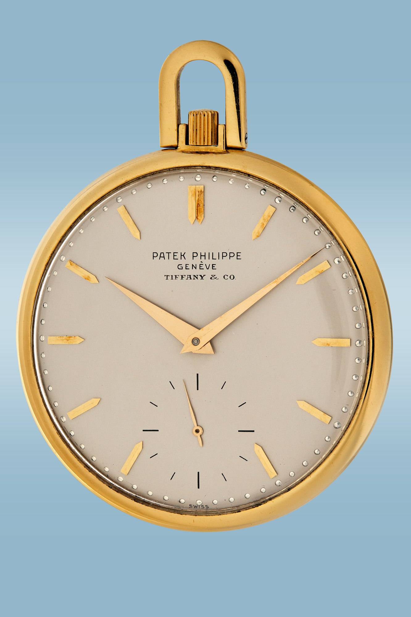 <p><strong>PATEK PHILIPPE</strong>, Reference 715, open-face pocket watch retailed by Tiffany &amp; Co., 18K yellow gold, circa 1967</p>

