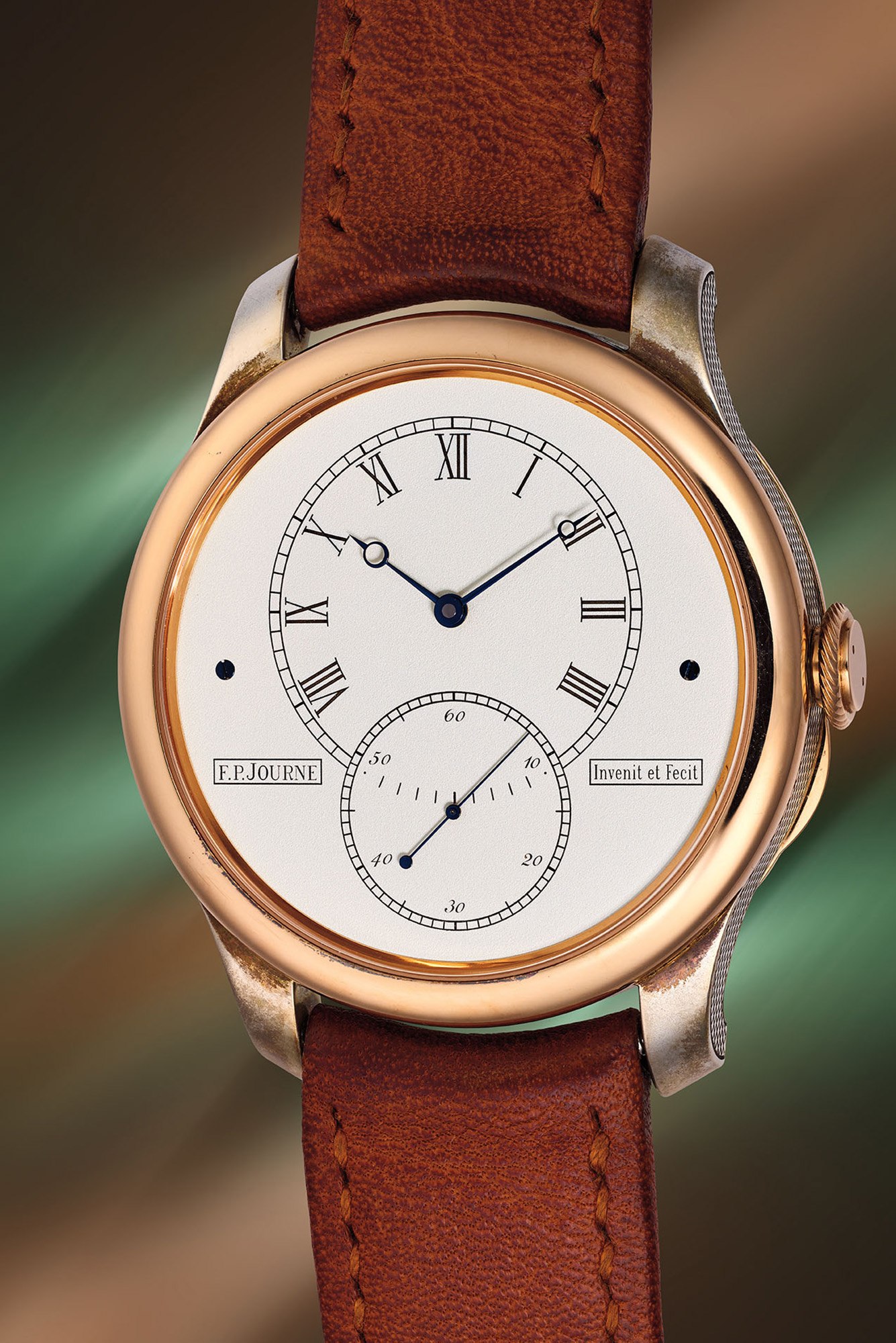 <p><strong>F.P. JOURNE</strong> <em>Tourbillon Anniversaire Historique &ldquo;T30&quot;, silver and 18K pink gold</em></p>
