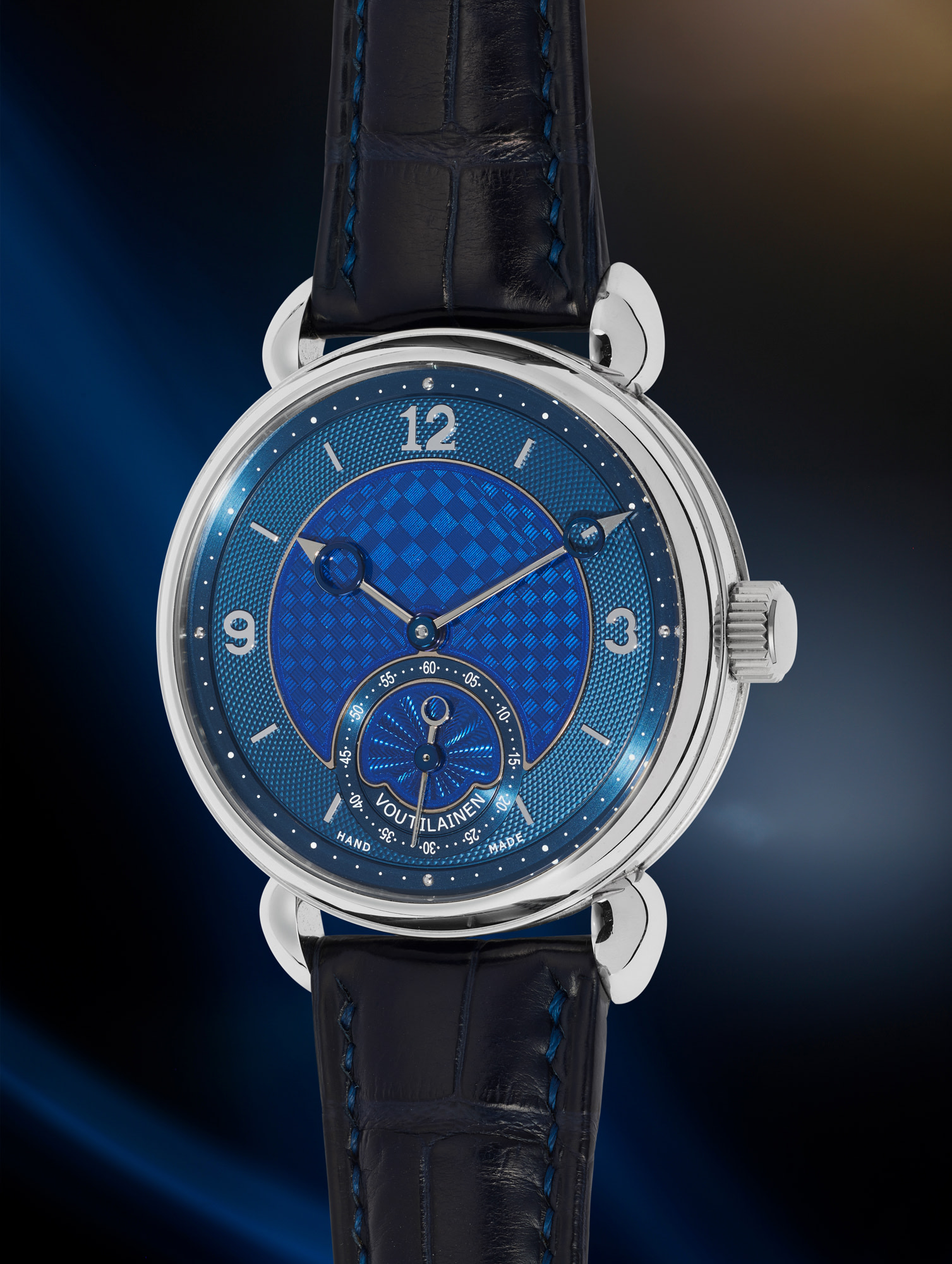 <p><strong>VOUTILAINEN</strong> <em>Vingt-8 with &quot;Optical Illusion&quot; dial, unique execution in platinum</em>, circa 2020</p>
