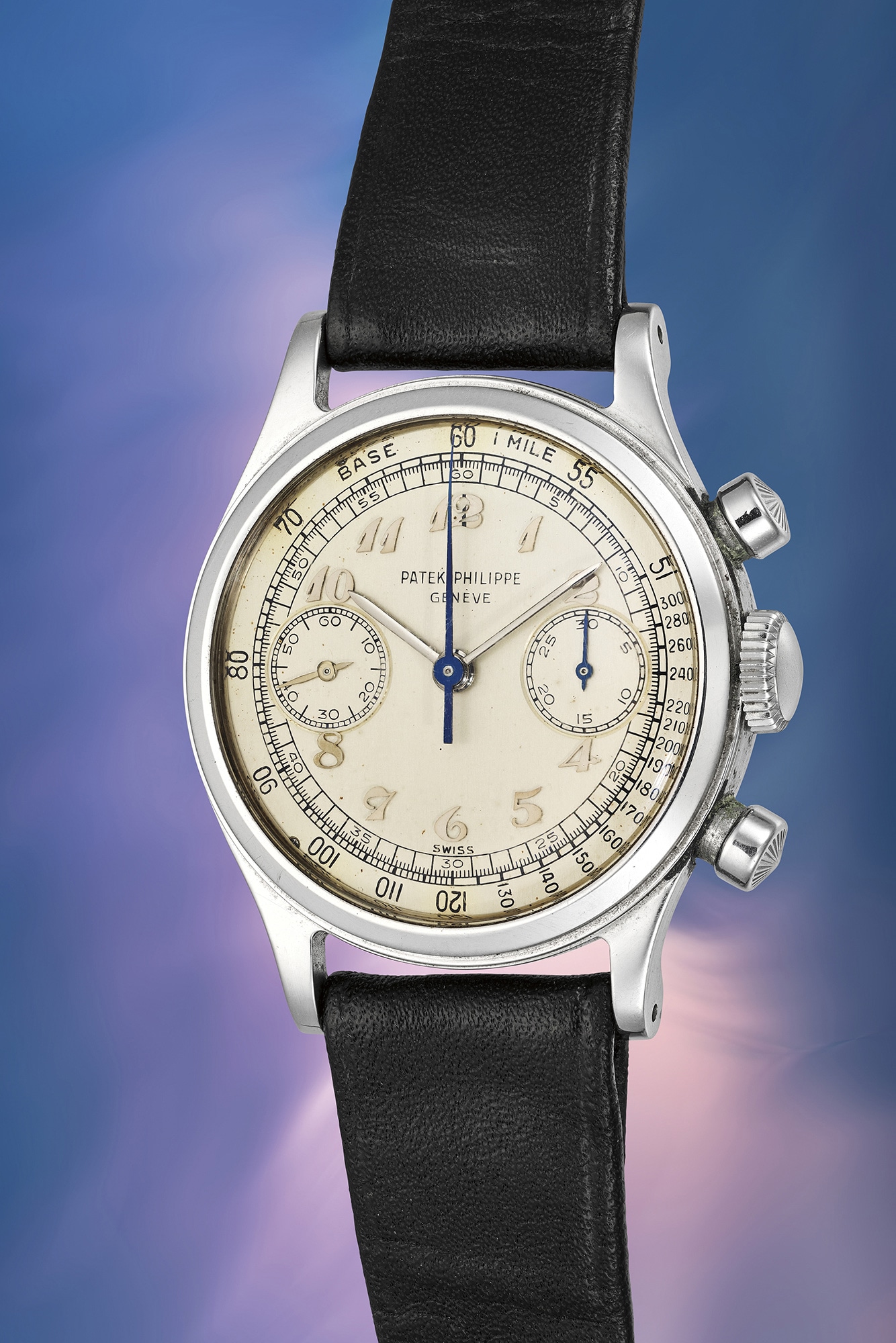 <p><strong>PATEK PHILIPPE</strong> <em>Ref. 1463 in stainless steel, from the family of the original owner</em></p>
