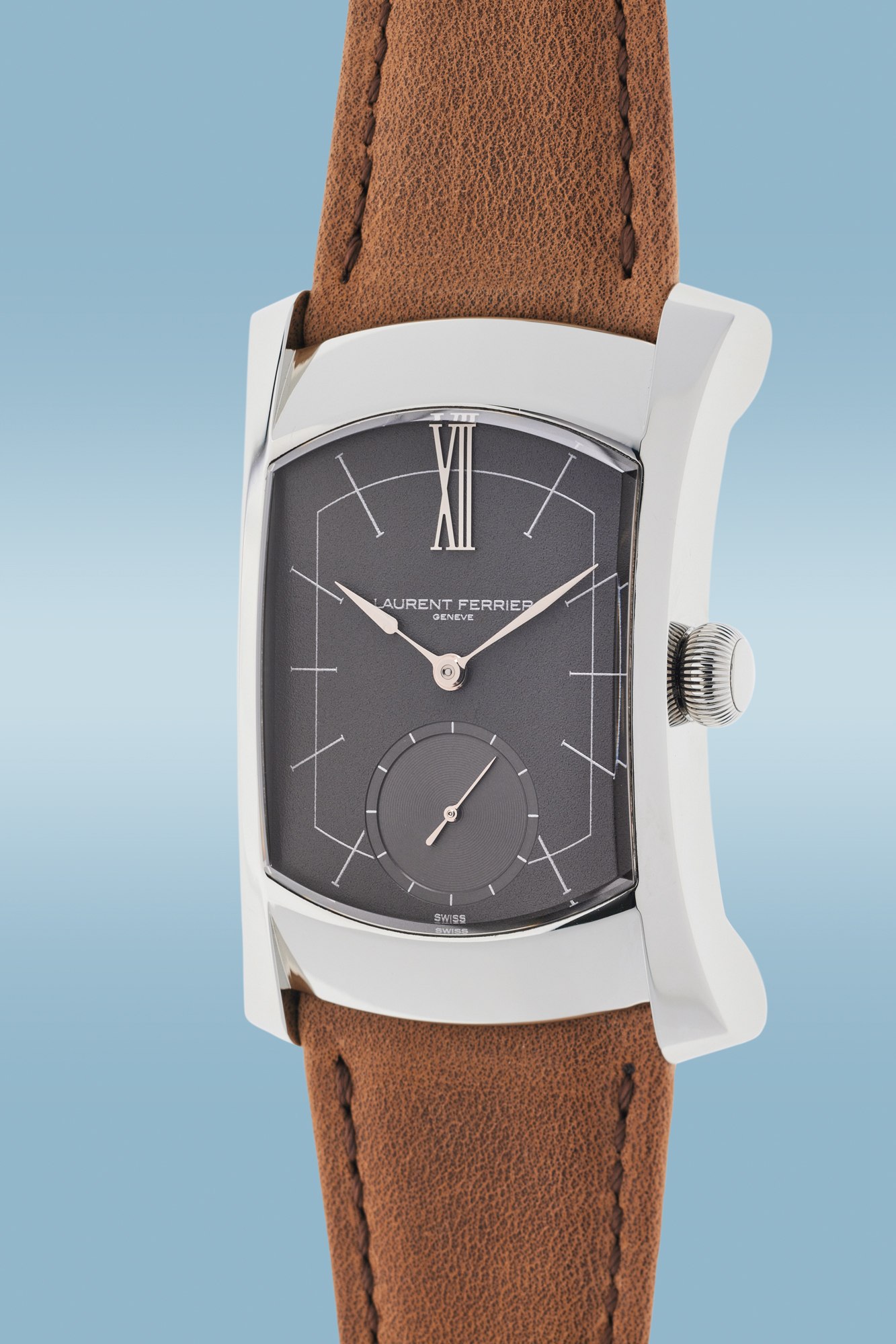 <p><strong>LAURENT FERRIER</strong>, <em>Bridge One in stainless steel, brand new with guarantee and presentation box </em></p>