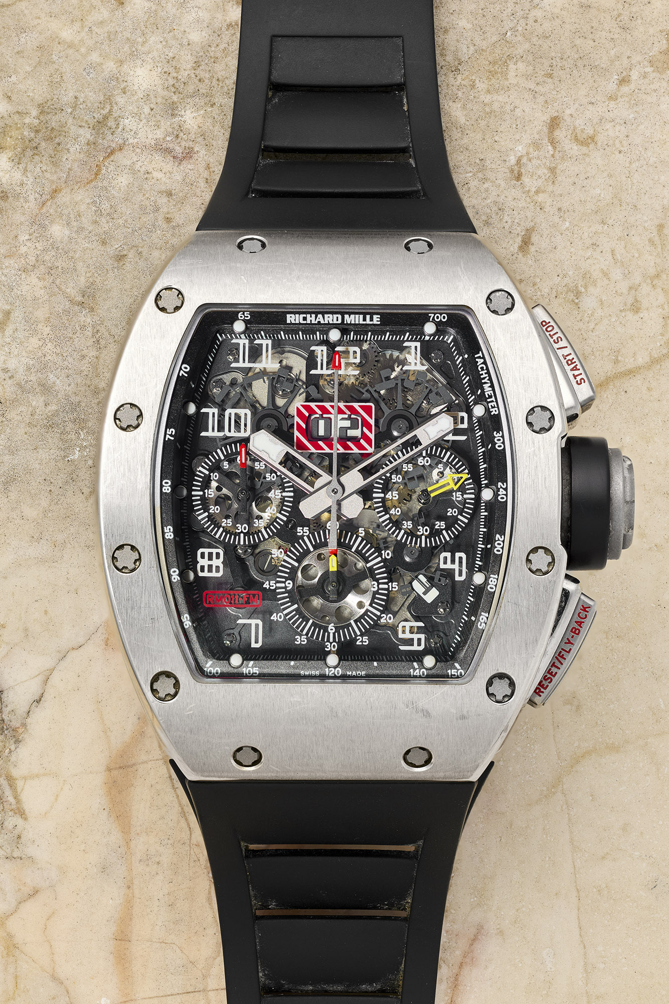 <p><strong>RICHARD MILLE</strong> <em>RM011 Felipe Massa, 18K white gold</em></p>
