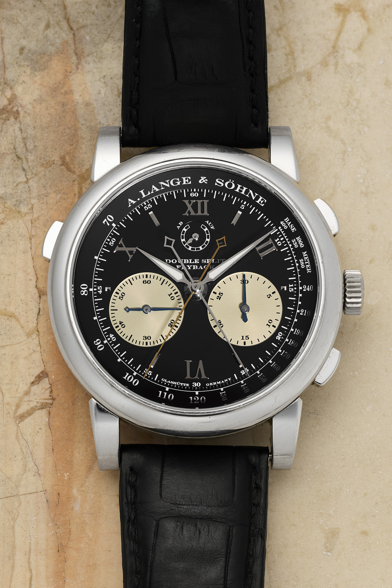<p><strong>A. LANGE &amp; S&Ouml;HNE</strong> <em>Datograph Double Split Ref. 404.035</em></p>
