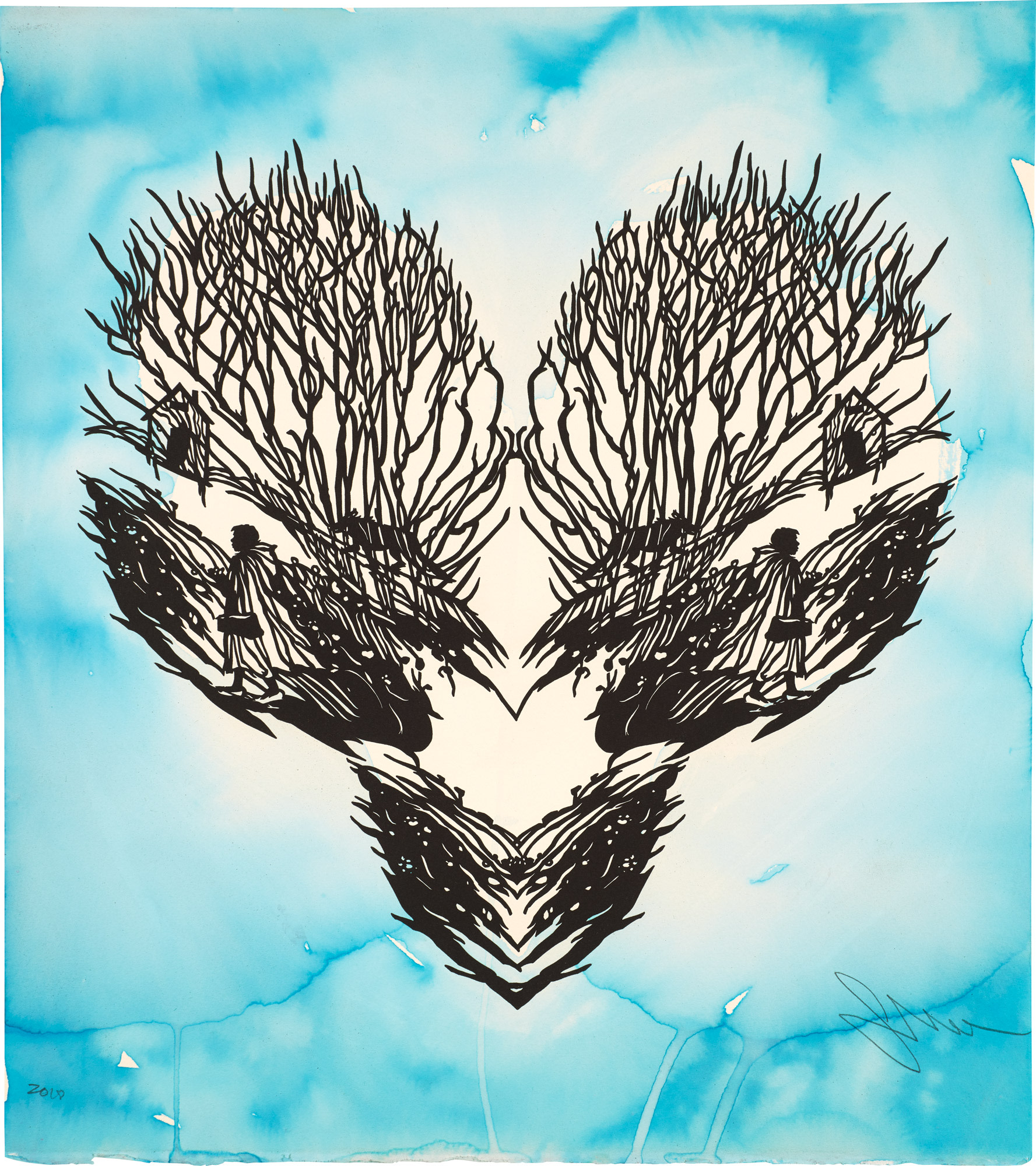 <p><strong>CALEDONIA CURRY/SWOON</strong> <em>Red Riding Hood (Blue Background)</em>, 2018</p>
